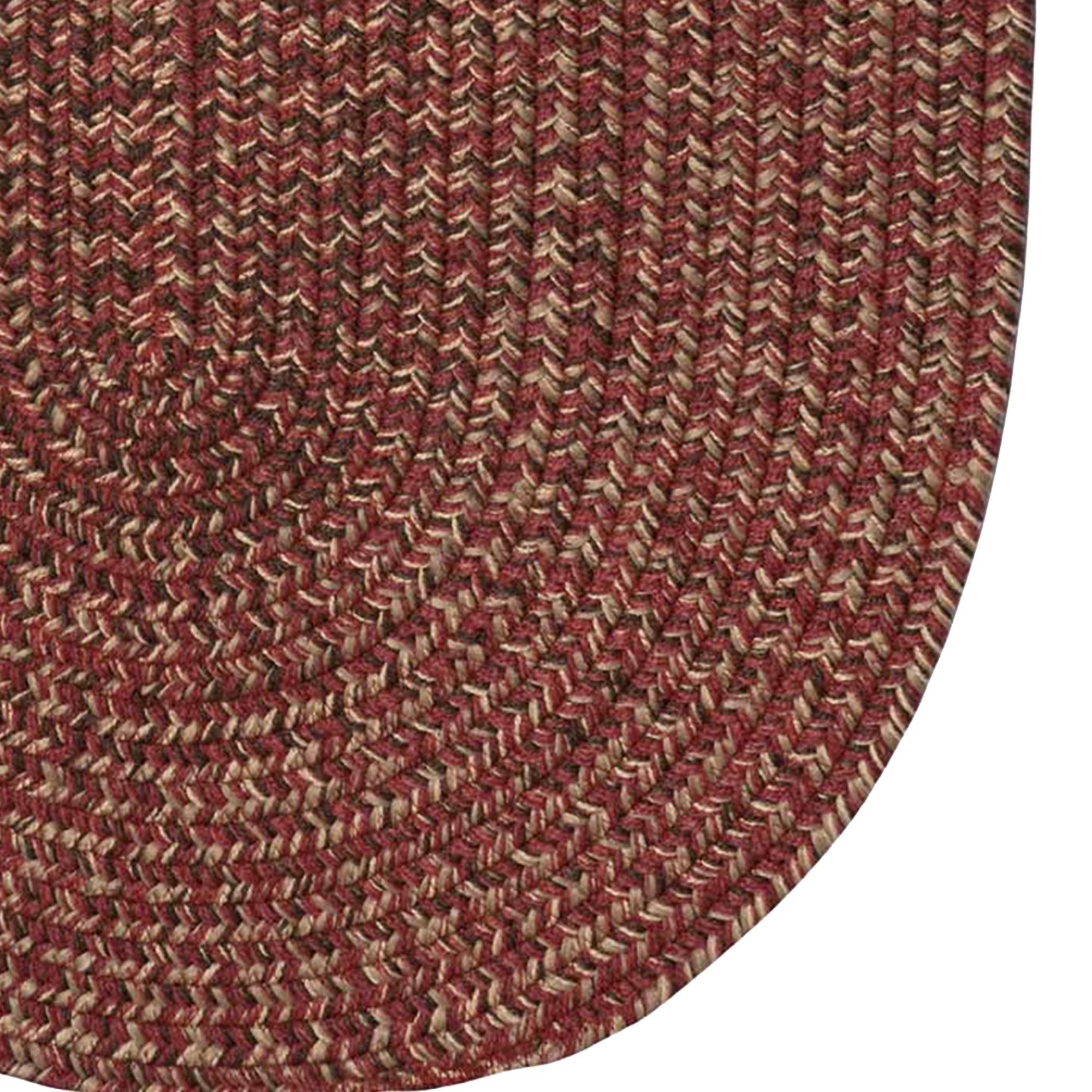Stockton Dark Red Braided Rug Oval image