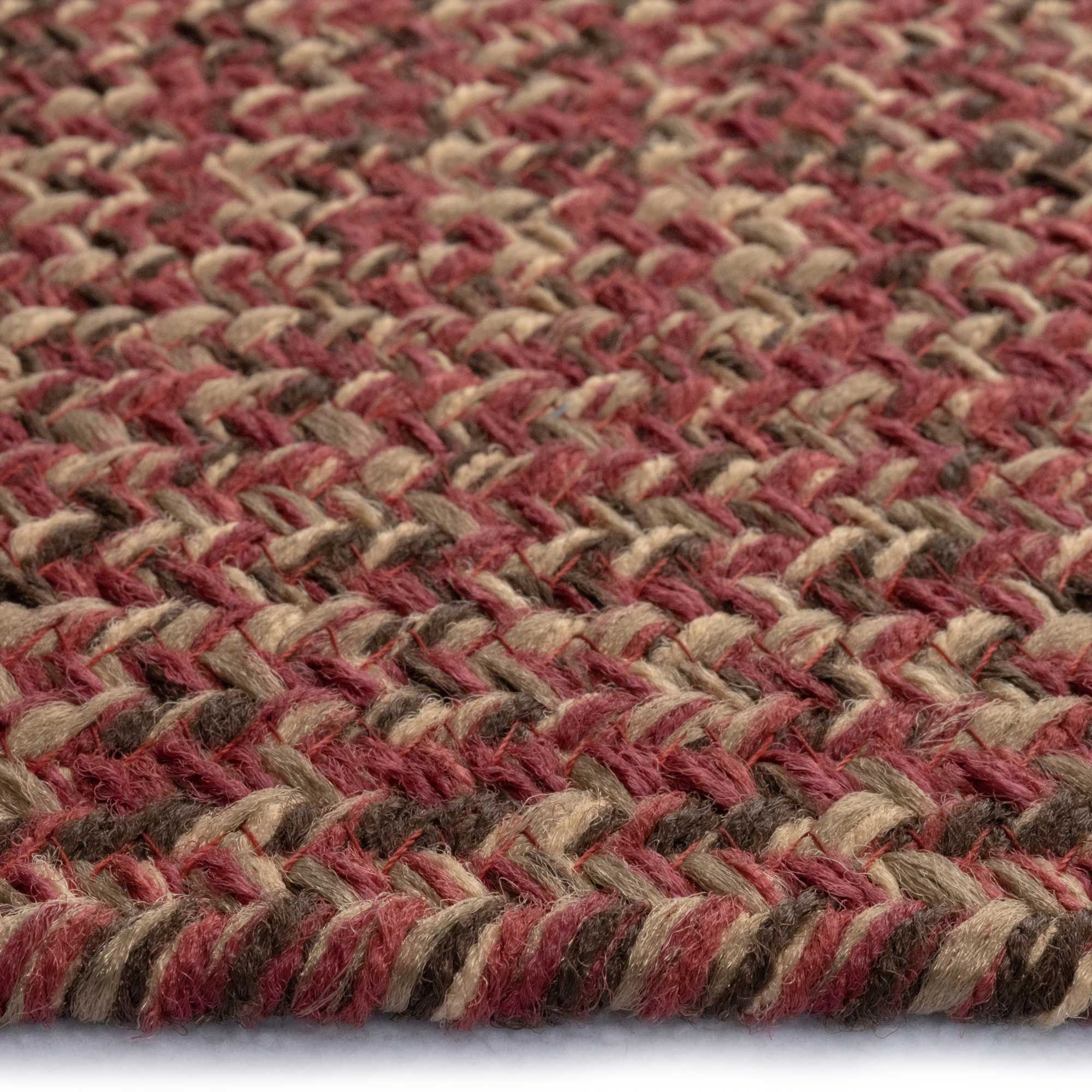 Stockton Dark Red Braided Rug Oval image