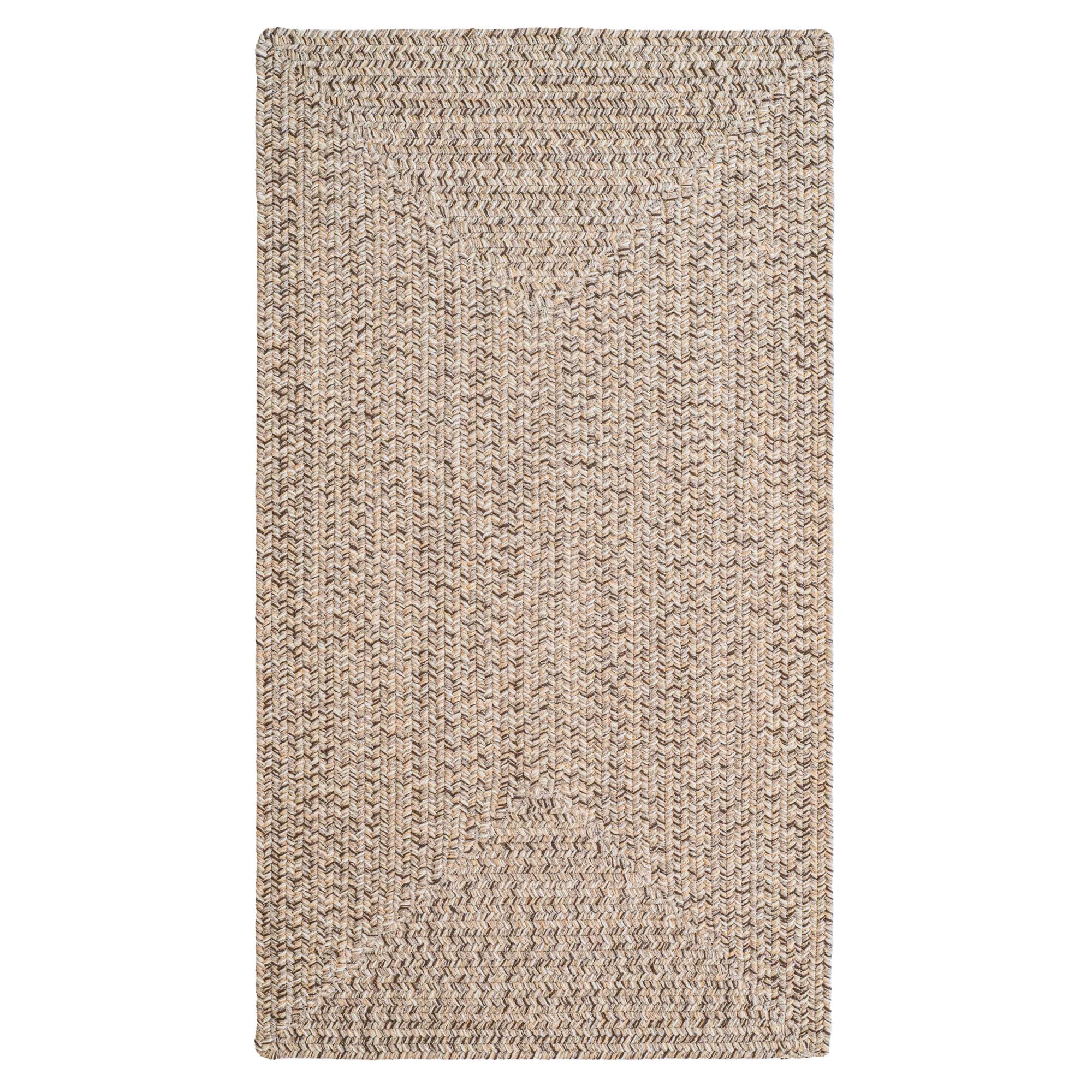 Stockton Medium Brown Braided Rug Concentric Rectangle image