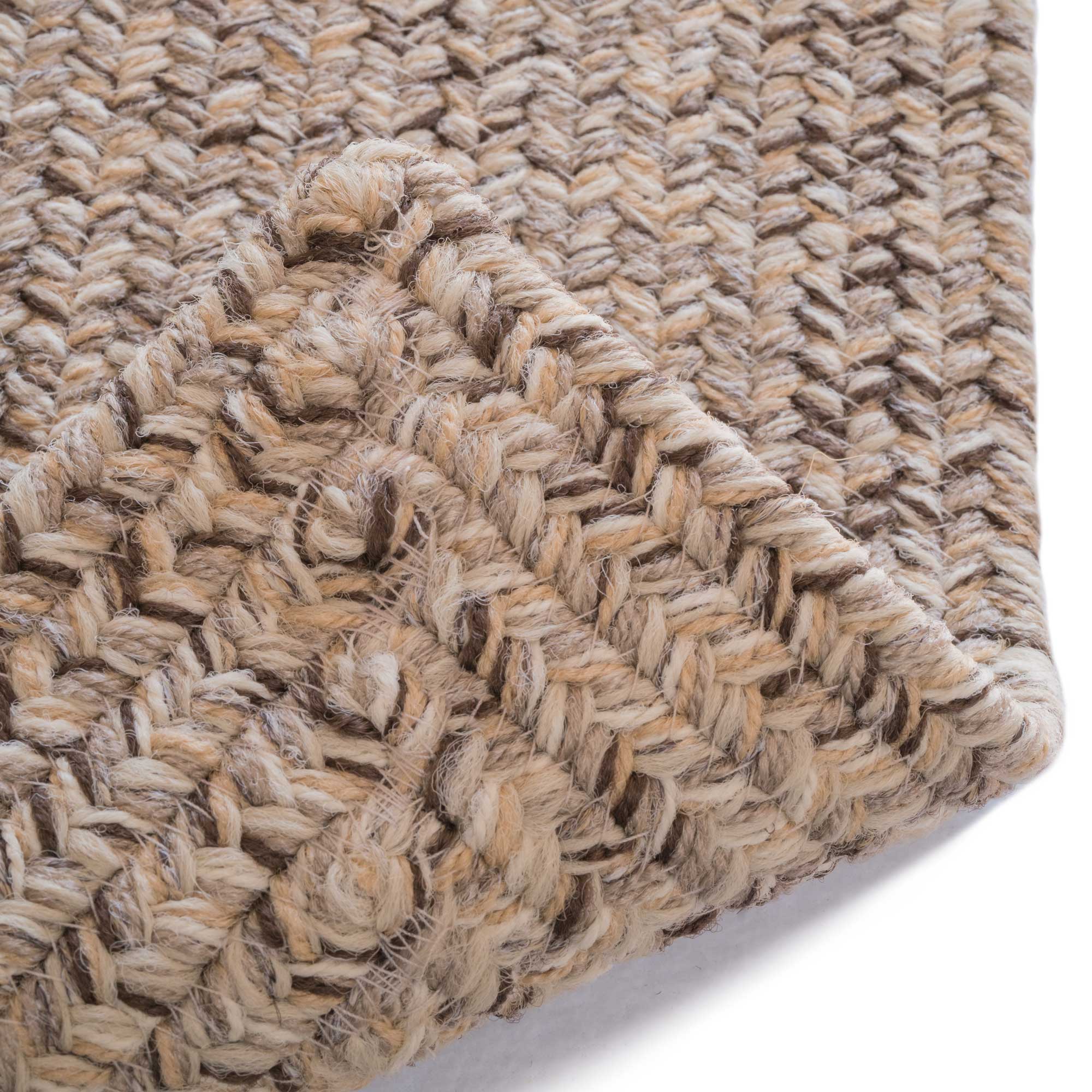 Stockton Medium Brown Braided Rug Concentric Rectangle image