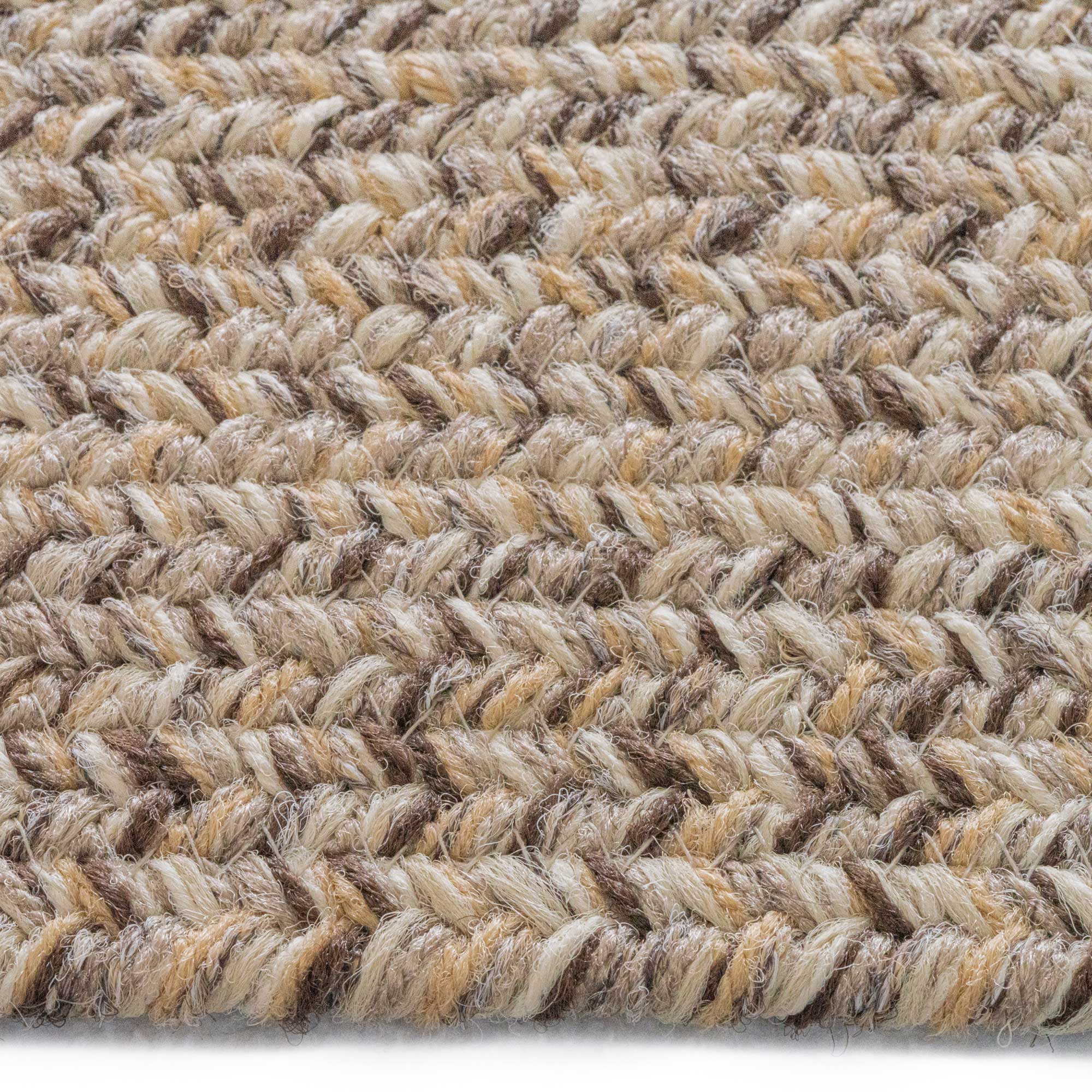 Stockton Medium Brown Braided Rug Concentric Rectangle image