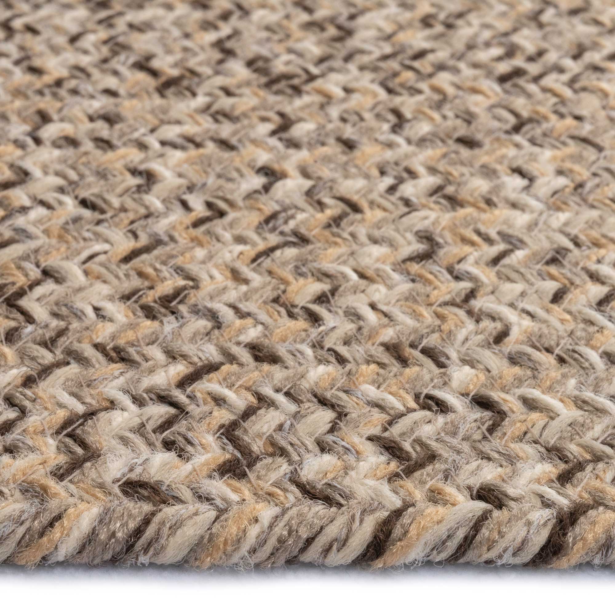 Stockton Medium Brown Braided Rug Oval image