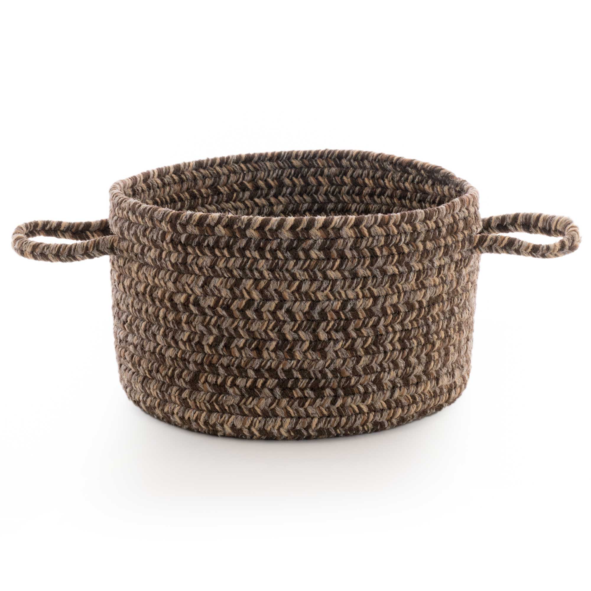Stockton Dark Brown Braided Rug Basket image