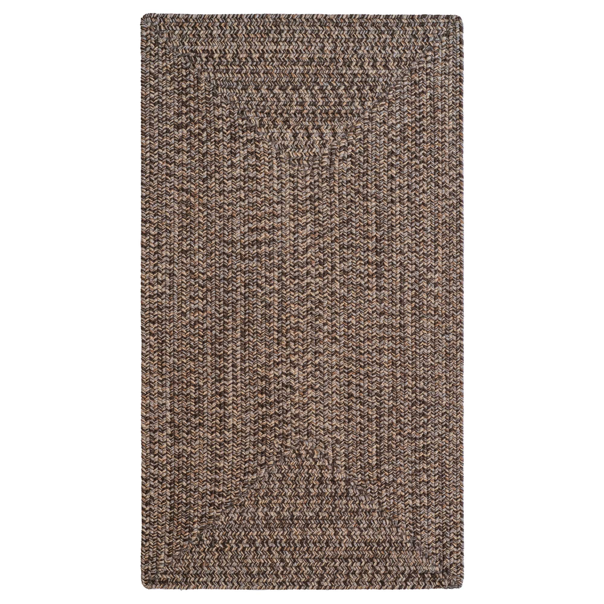Stockton Dark Brown Braided Rug Concentric Rectangle image