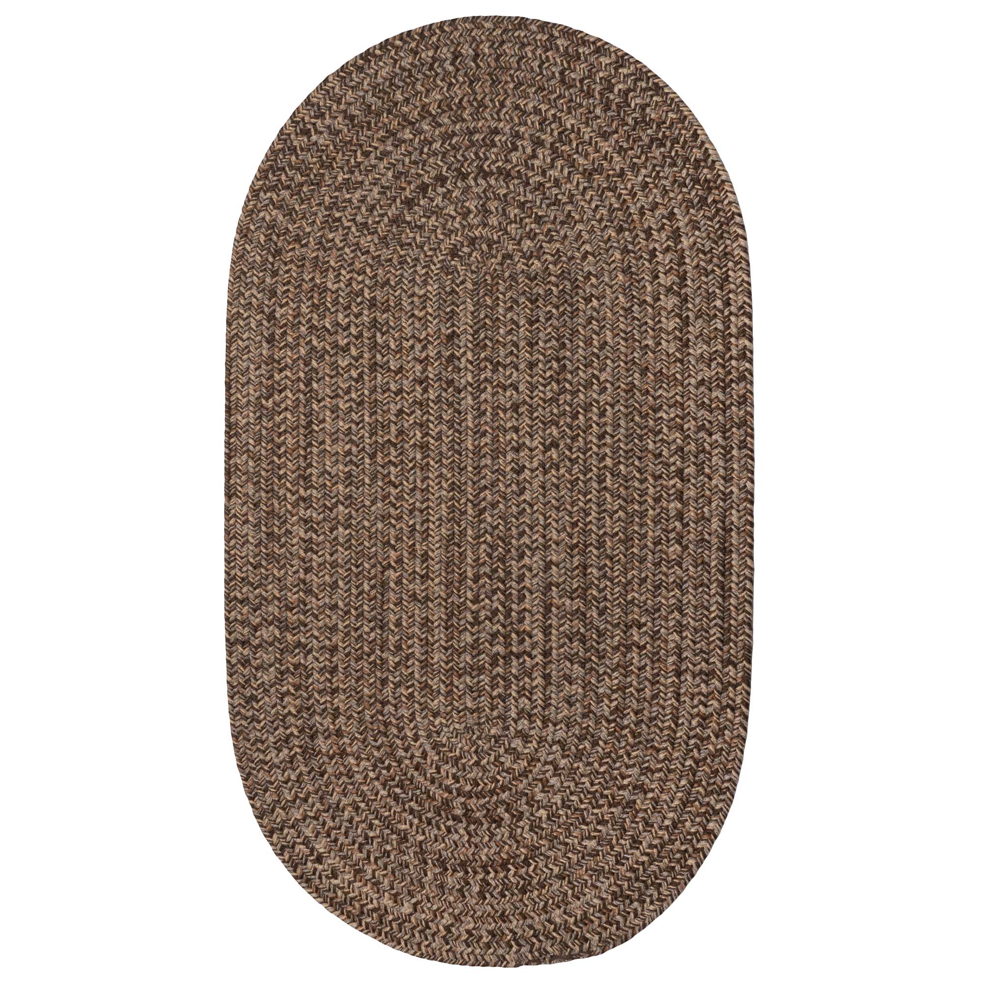 Stockton Dark Brown Braided Rug Oval image