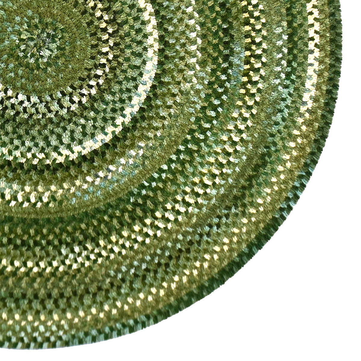 Cottonstone Balsam Green Braided Rug Round image