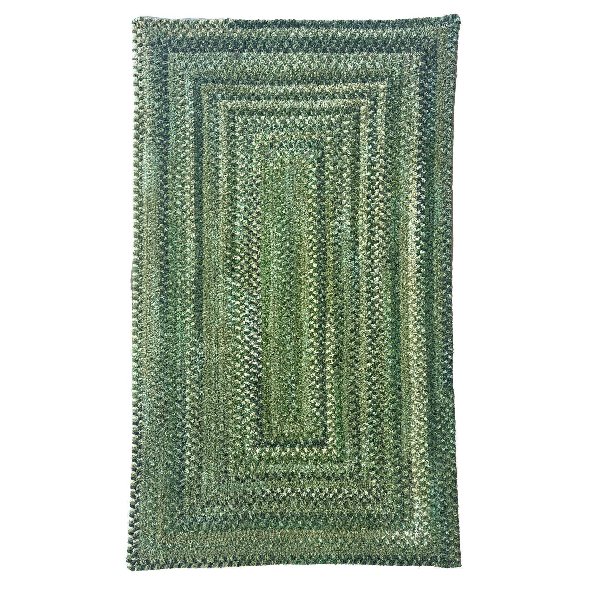 Cottonstone Balsam Green Braided Rug Concentric Rectangle image