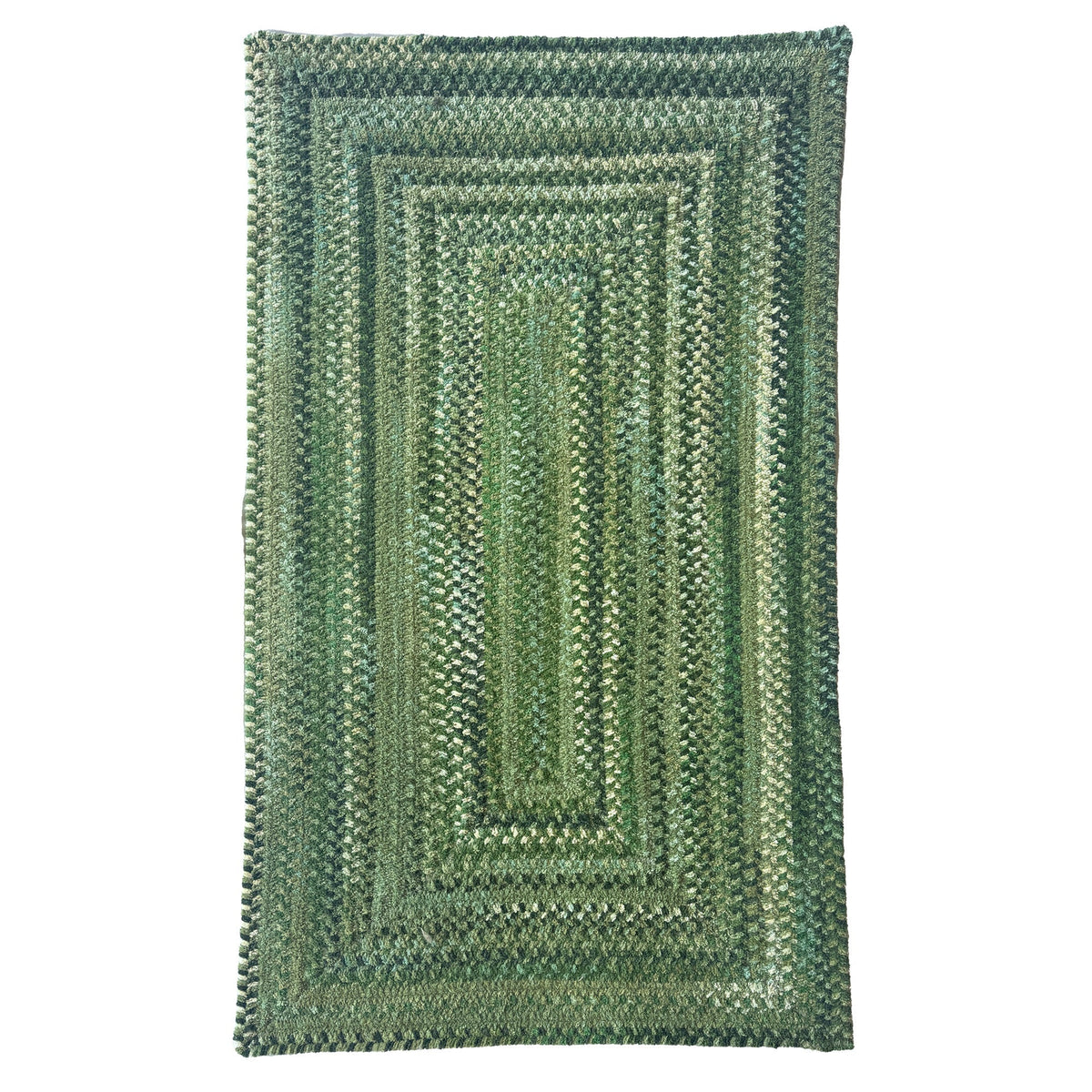 Cottonstone Balsam Green Braided Rug Concentric Rectangle image