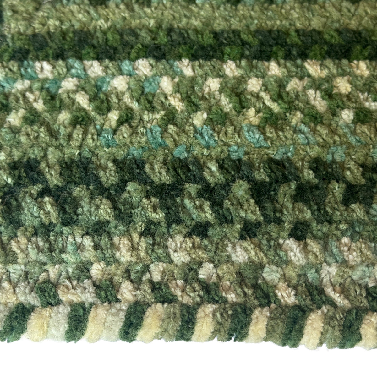 Cottonstone Balsam Green Braided Rug Concentric Rectangle image