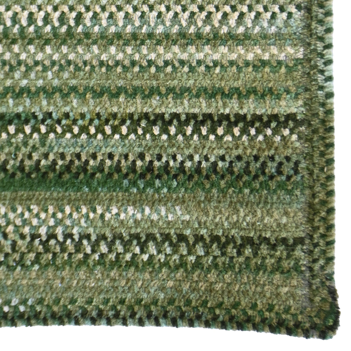 Cottonstone Balsam Green Braided Rug Vertical Stripe Rectangle image