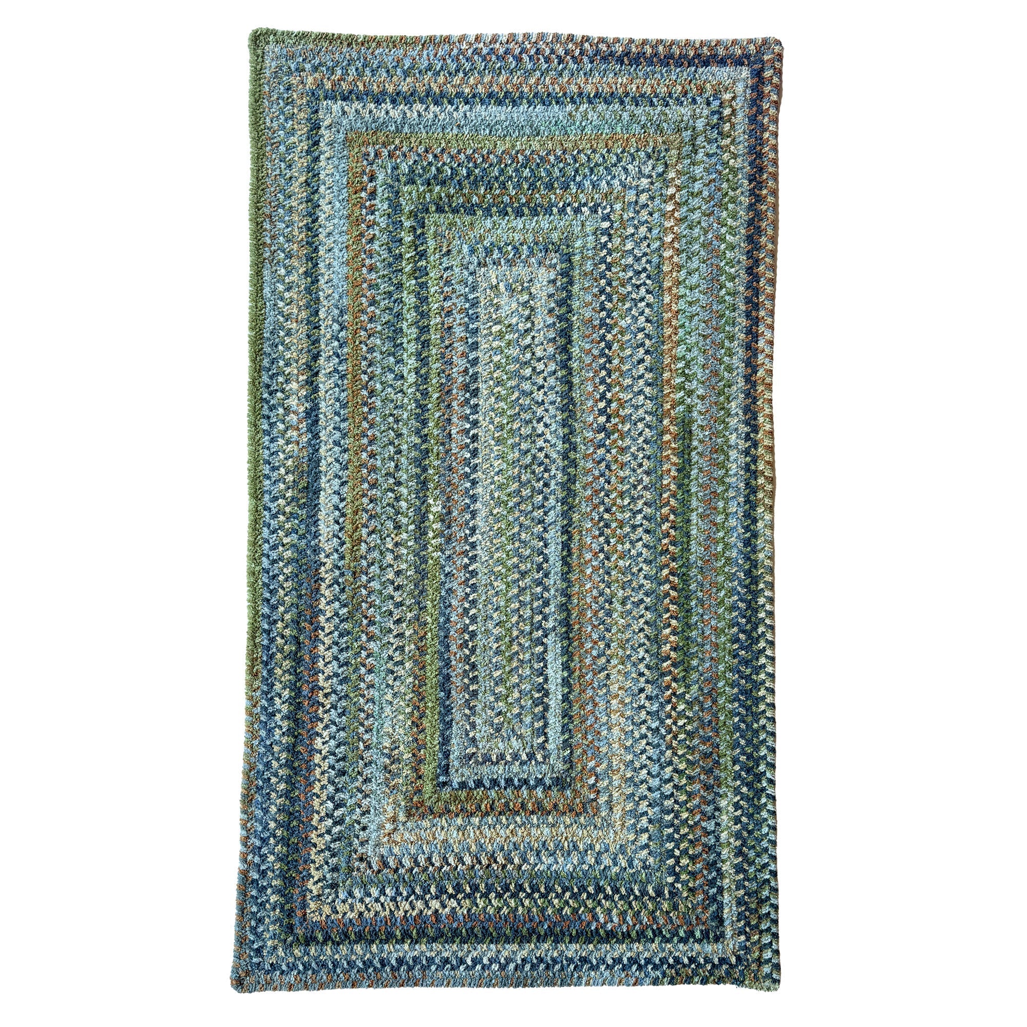 Cottonstone Ponds Edge Braided Rug Concentric Rectangle image