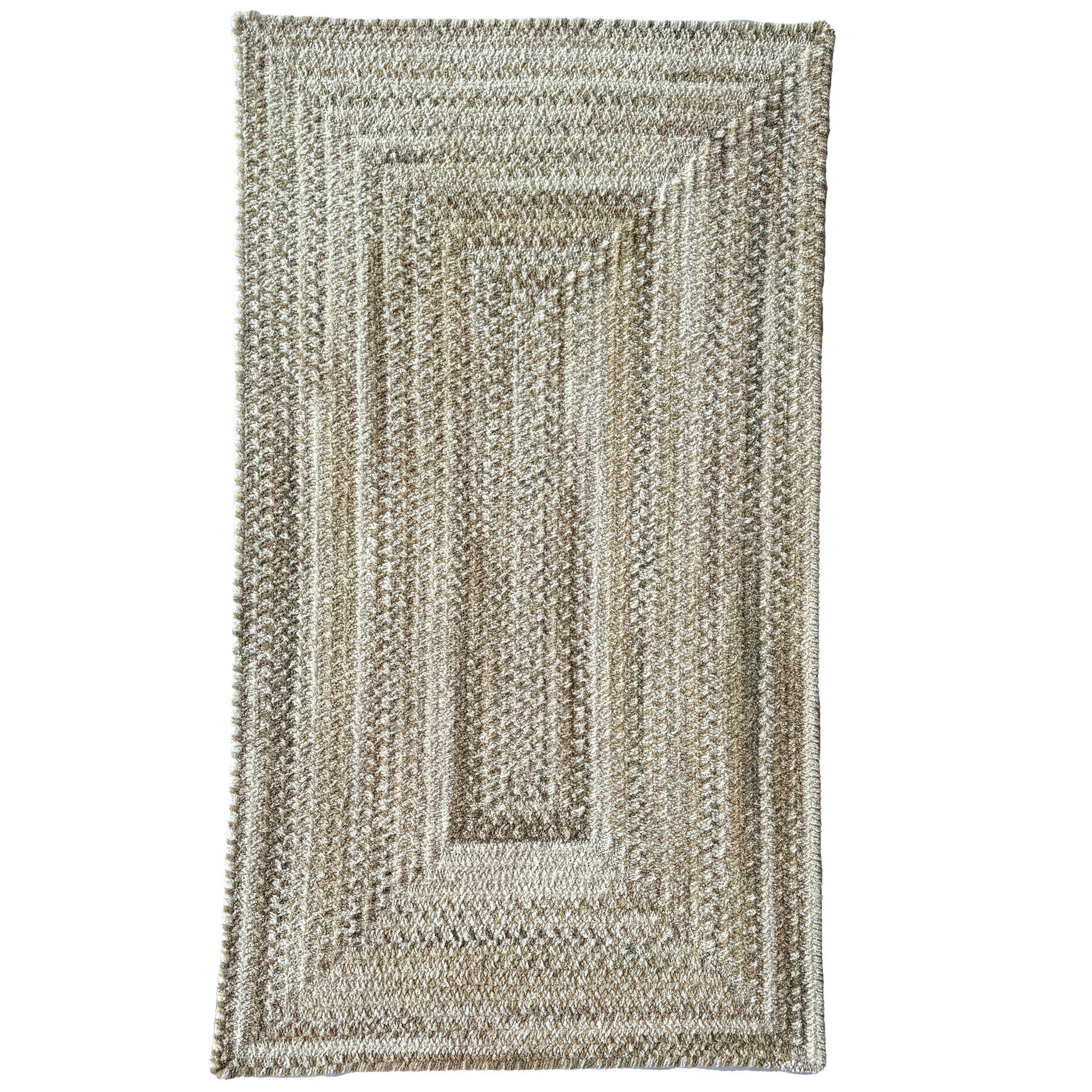 Cottonstone Feather Tan Braided Rug Concentric Rectangle image