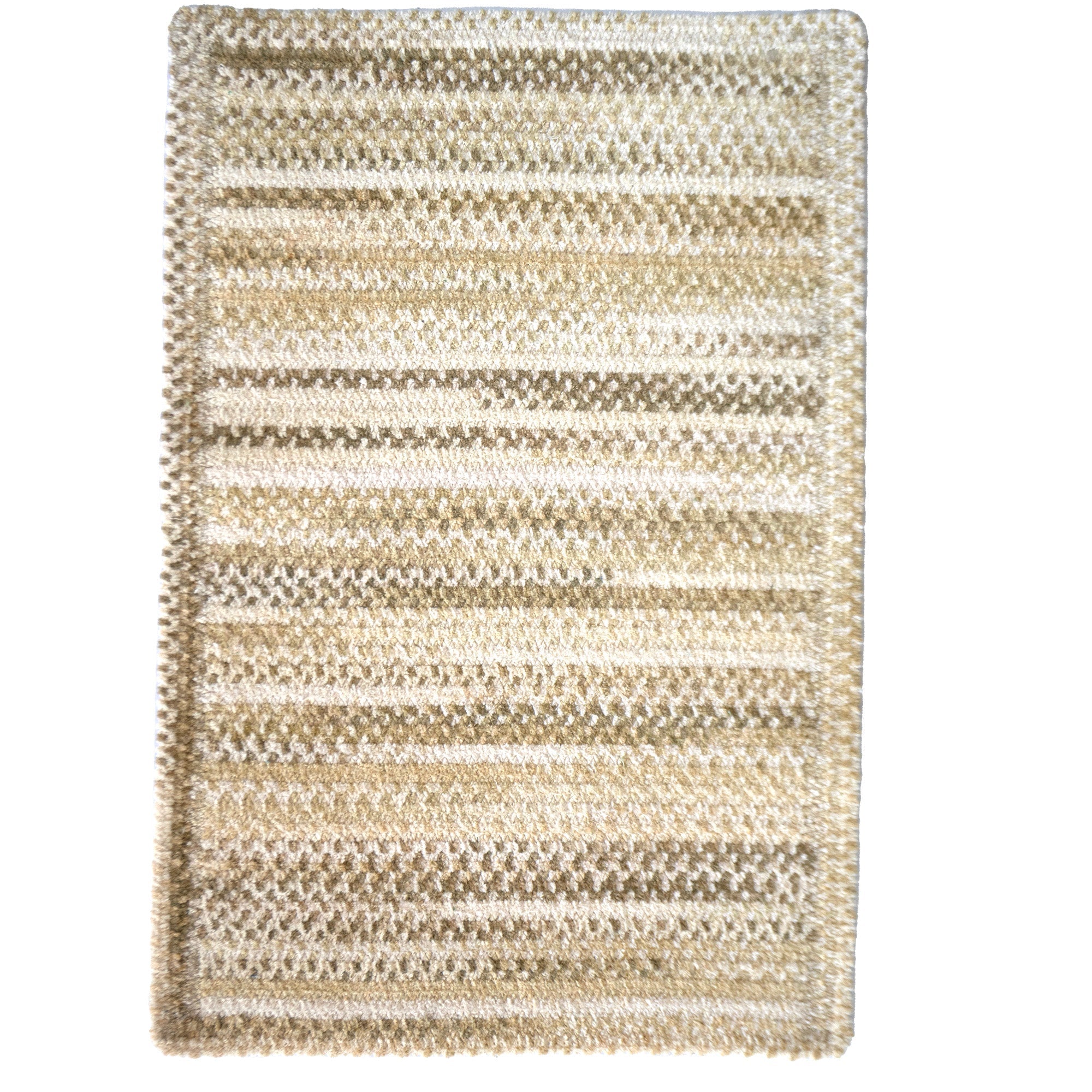 Cottonstone Feather Tan Braided Rug Cross Sewn Rectangle image