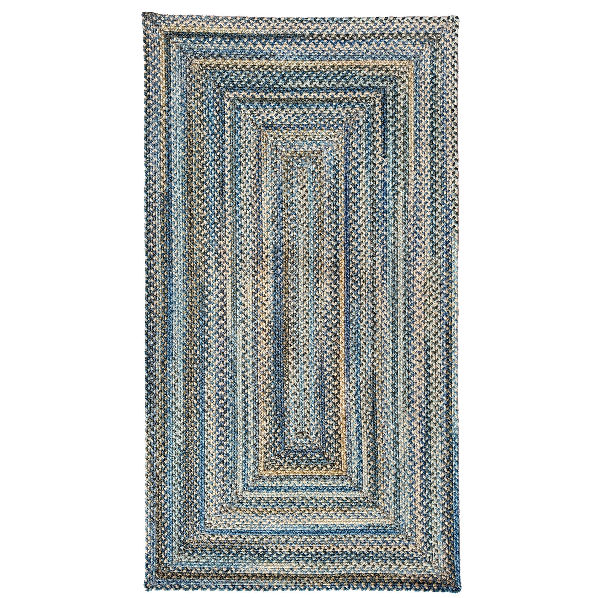 Uwharrie Ridge River Rock Braided Rug Concentric Rectangle image