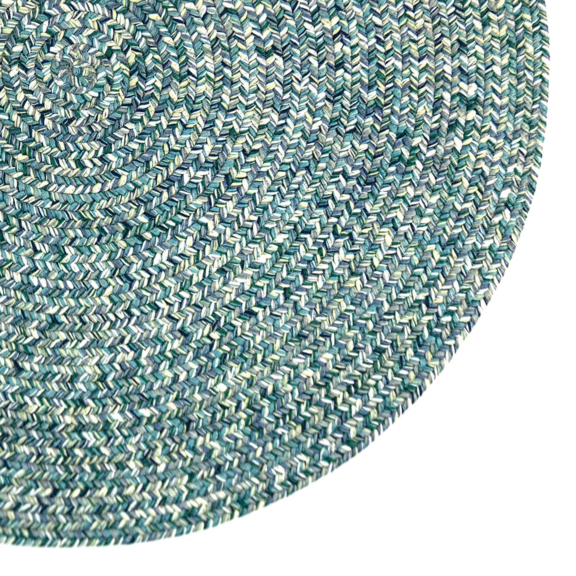 Dockside Teal Braided Rug Round image