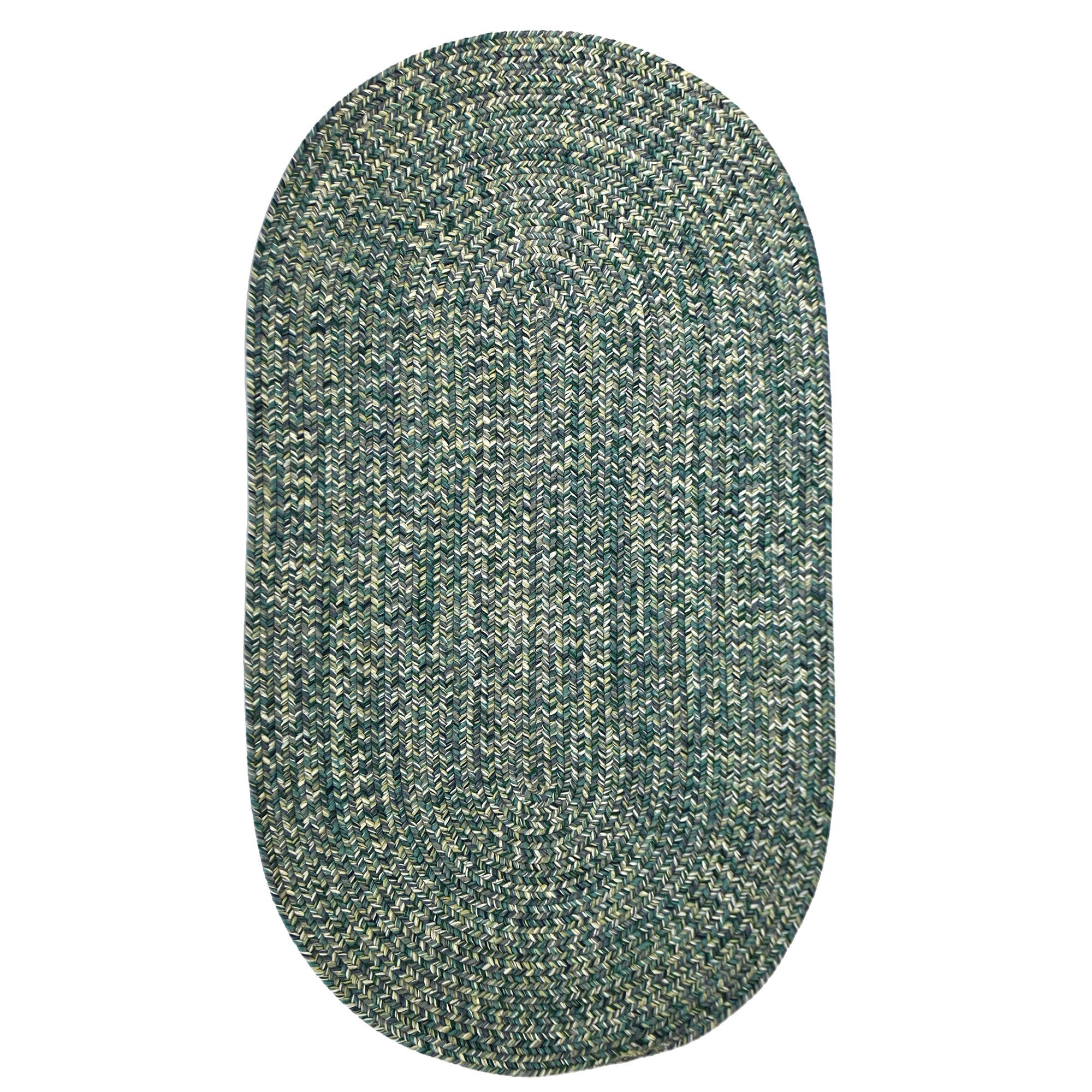 Dockside Teal Braided Rug Oval image