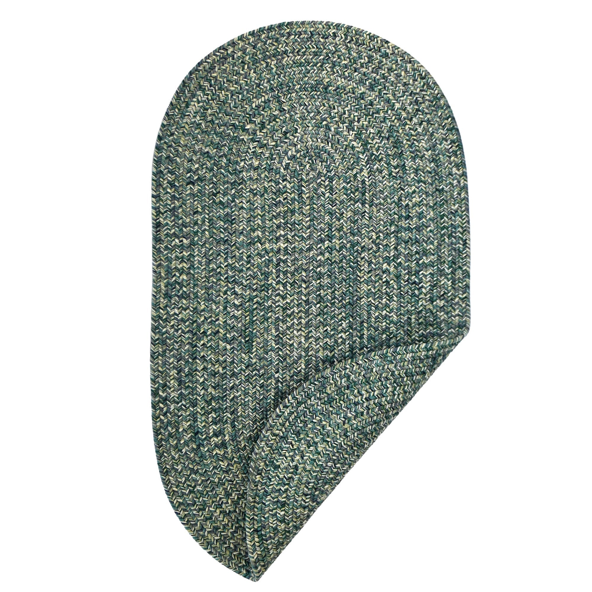 Dockside Teal Braided Rug Oval image
