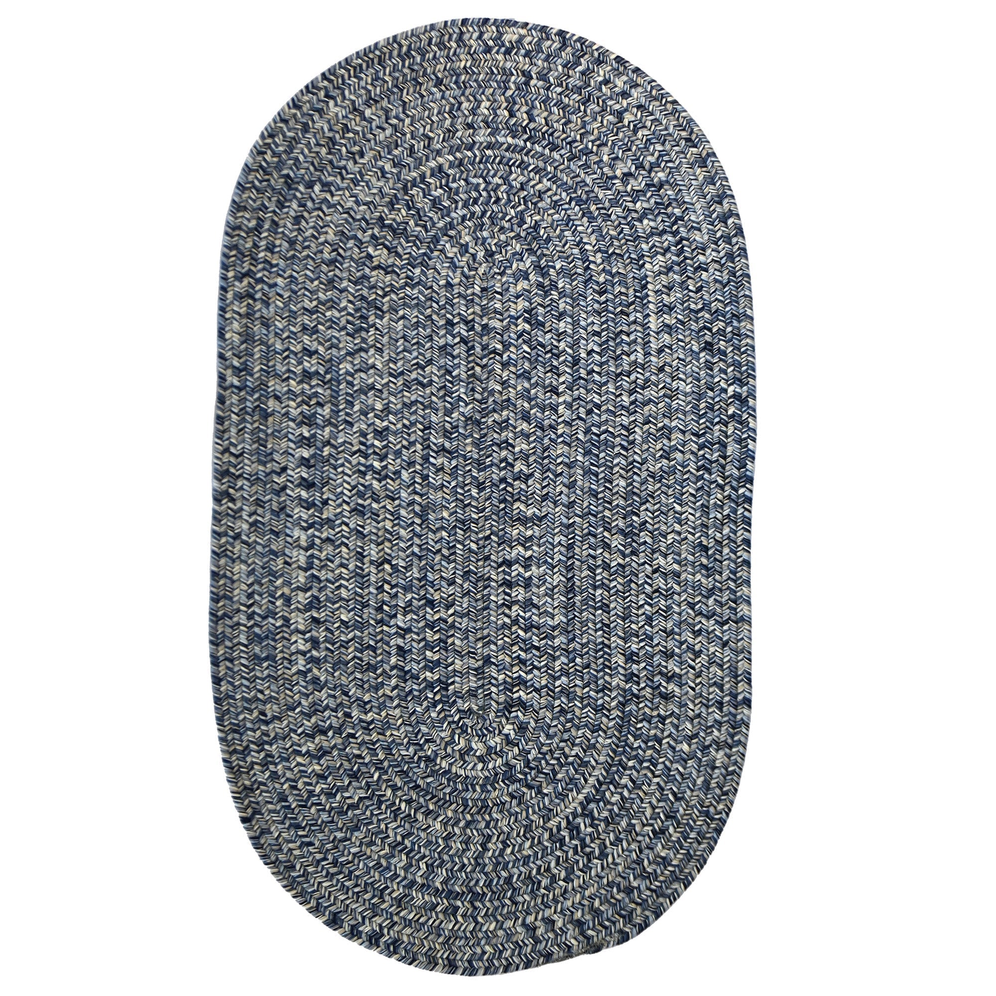 Dockside Cobalt Sea Braided Rug Oval image