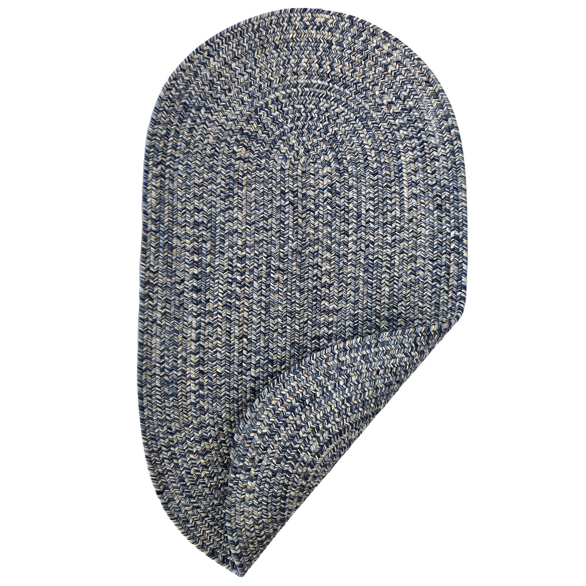 Dockside Cobalt Sea Braided Rug Oval image