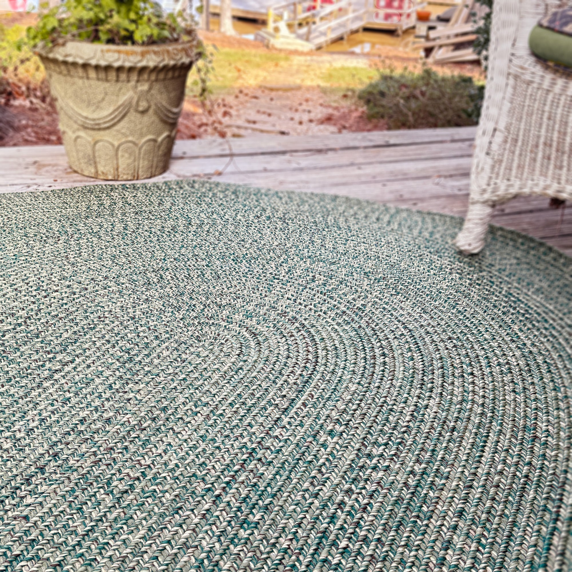 Seaport Spruce Braided Rug Oval image