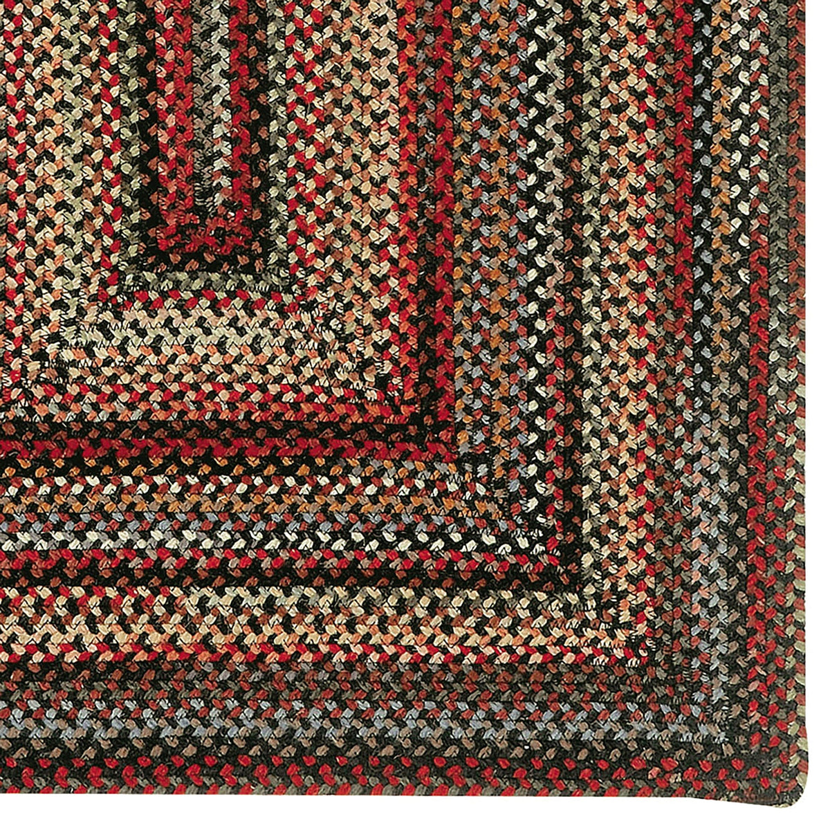Americana Black Braided Rug Concentric Corner image