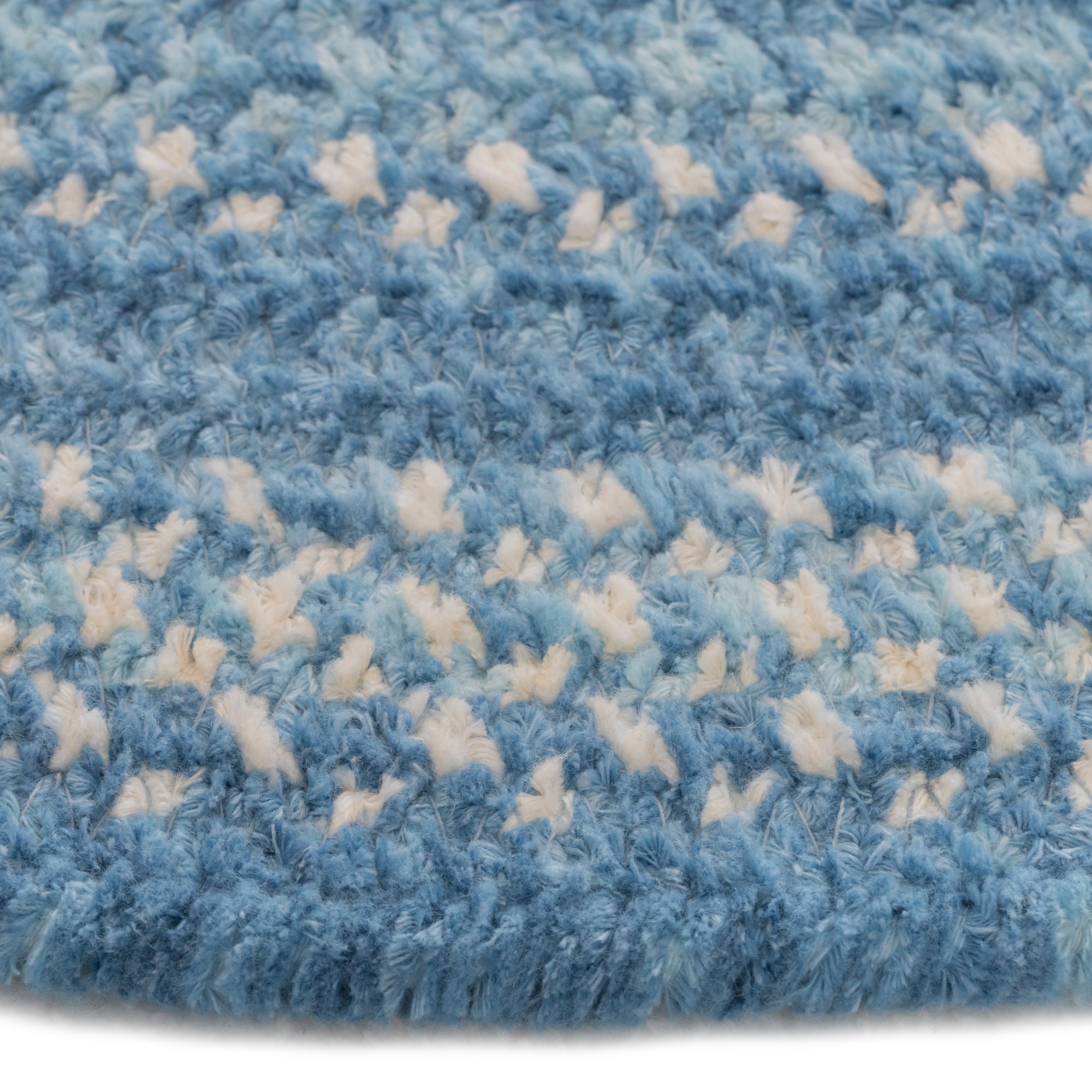 Bambini Cloud Blue Braided Rug Round image