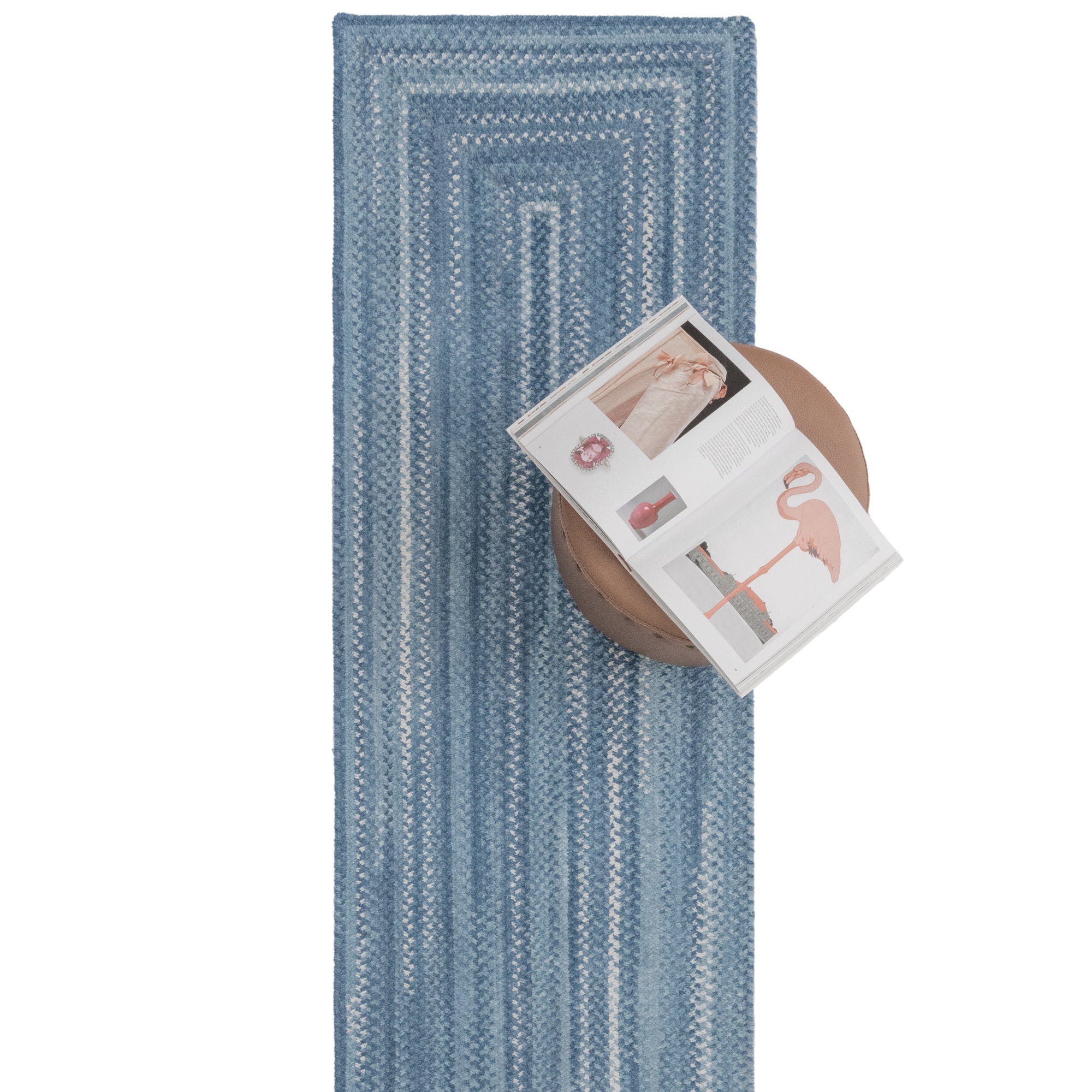 Bambini Cloud Blue Braided Rug Concentric Rectangle image