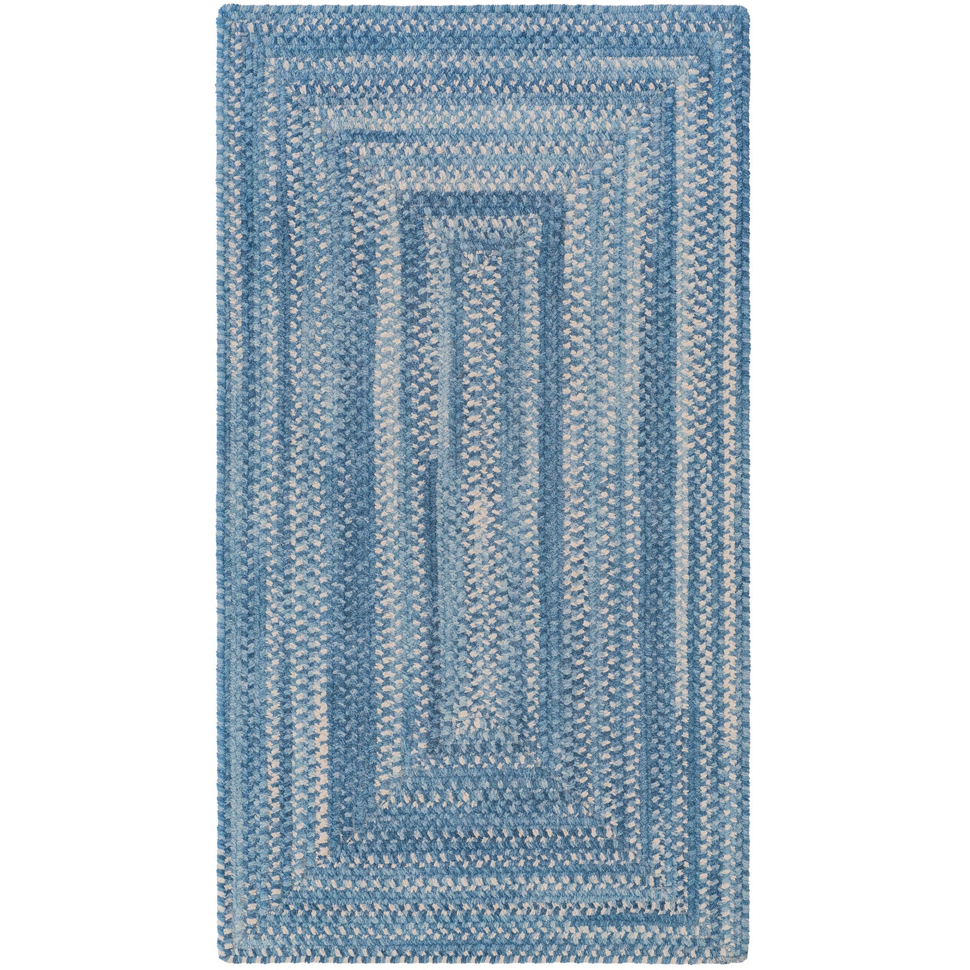 Bambini Cloud Blue Braided Rug Concentric Rectangle image