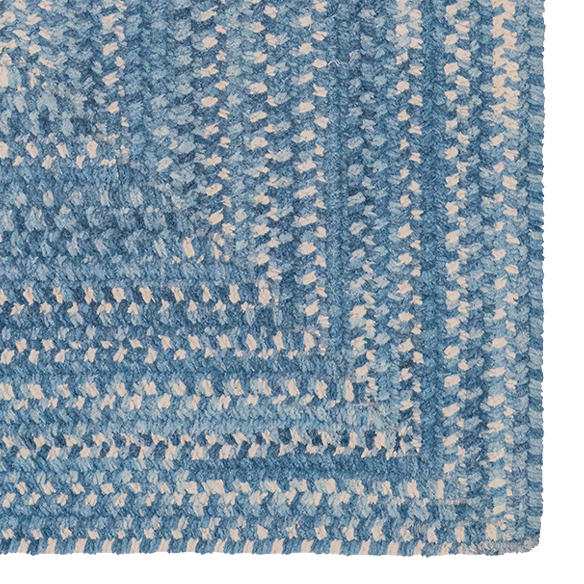Bambini Cloud Blue Braided Rug Concentric Rectangle image