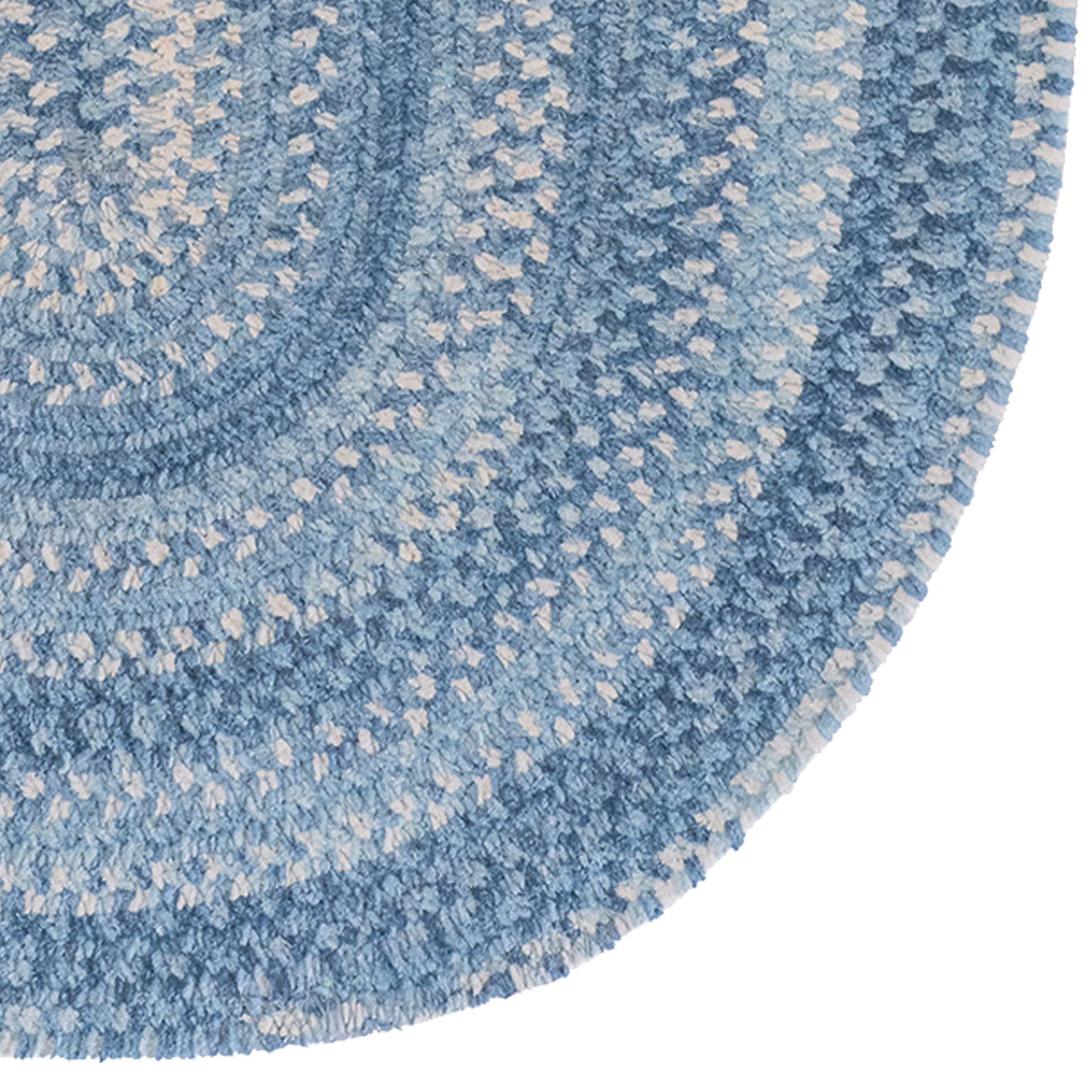 Bambini Cloud Blue Braided Rug Oval image