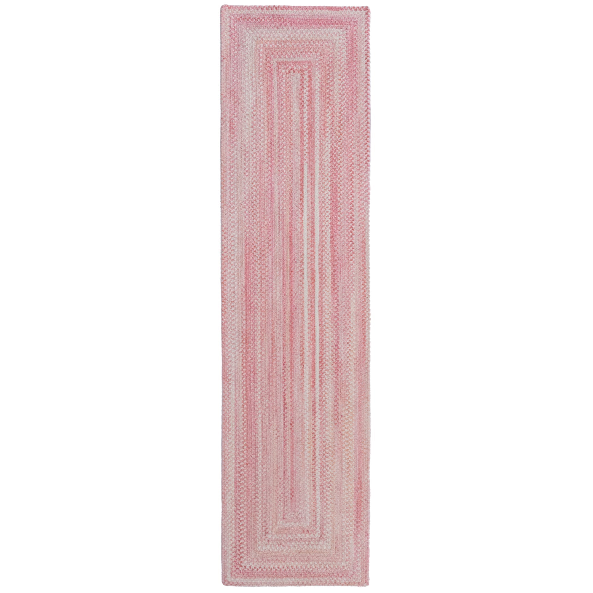 Bambini Pretty In Pink Braided Rug Concentric Rectangle image