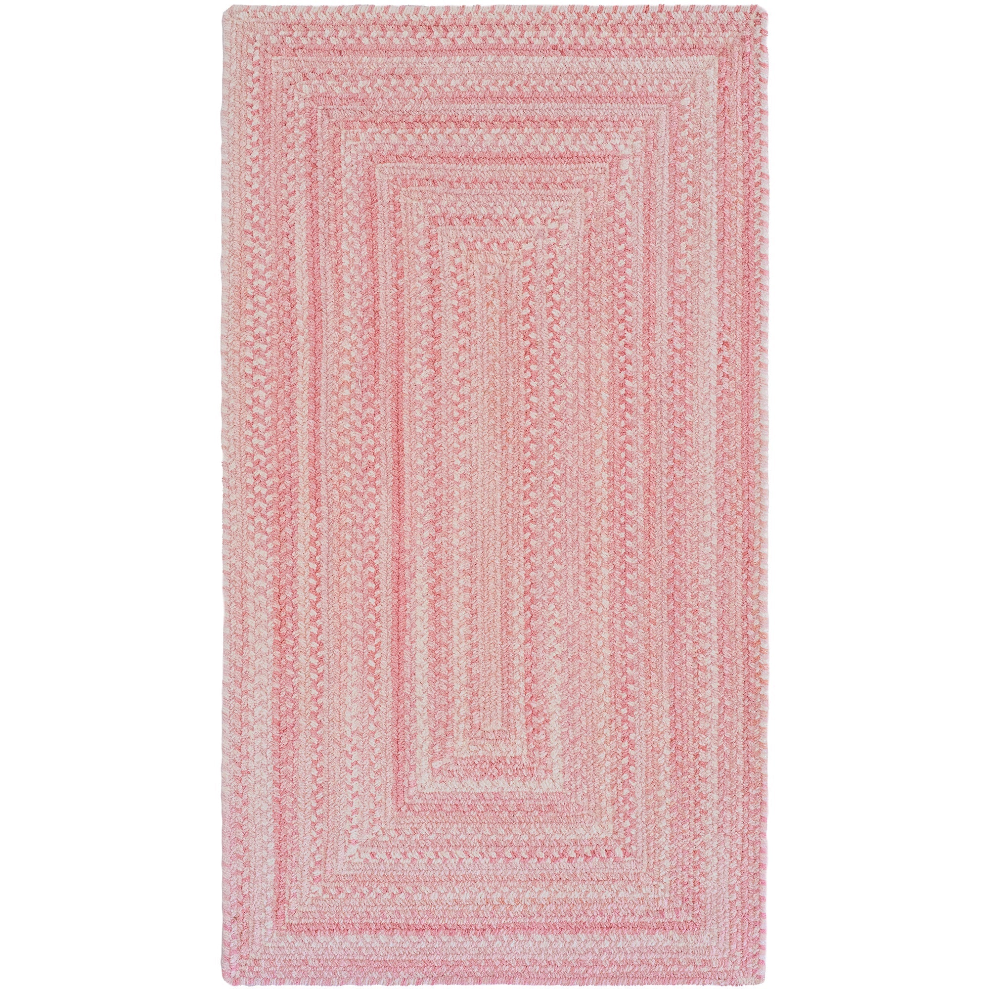 Bambini Pretty In Pink Braided Rug Concentric Rectangle image