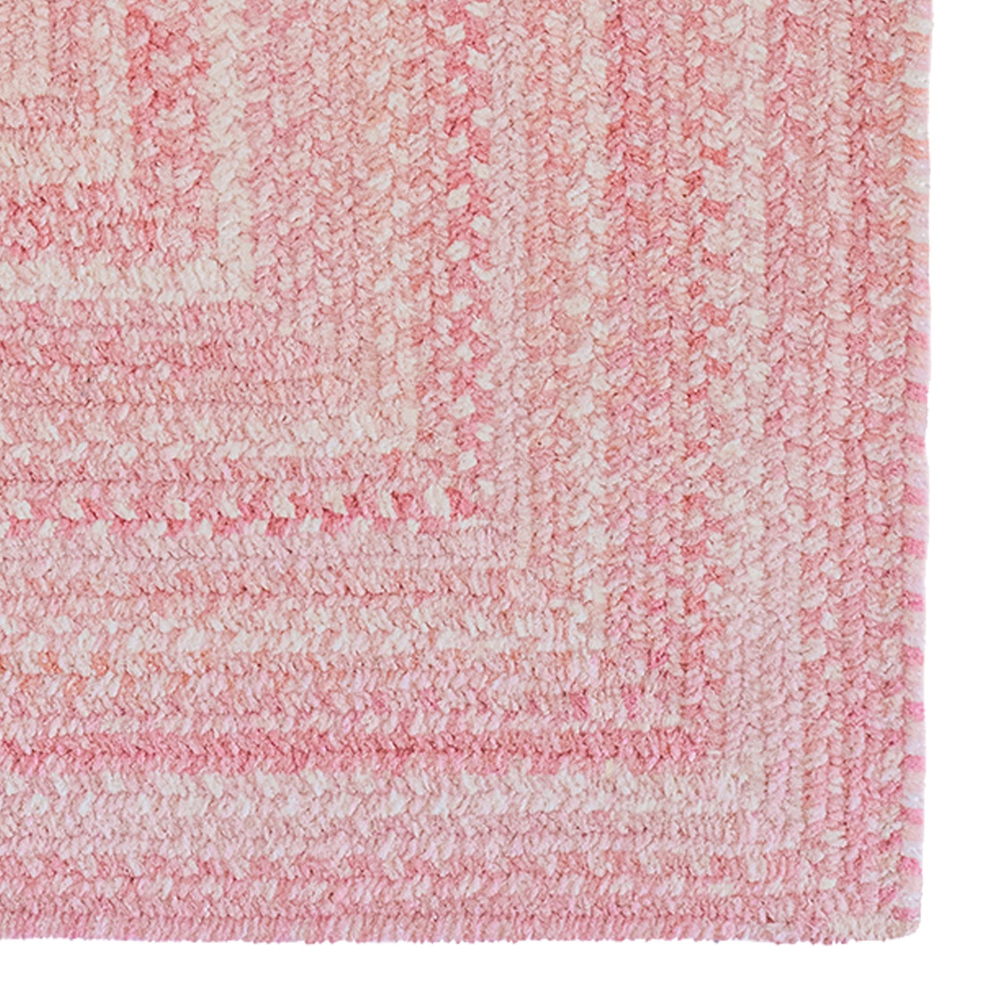 Bambini Pretty In Pink Braided Rug Concentric Rectangle image