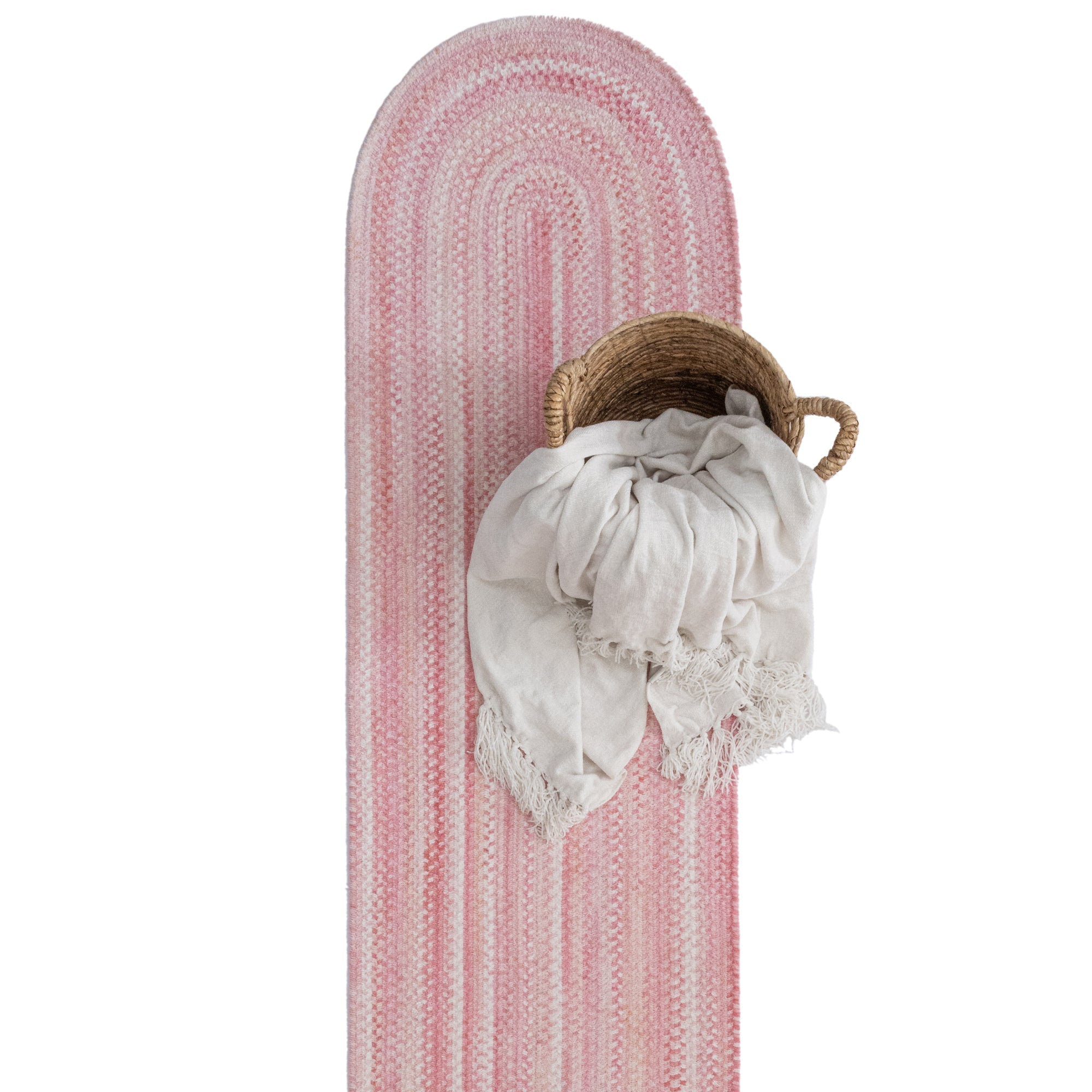 Bambini Pretty In Pink Braided Rug Oval image