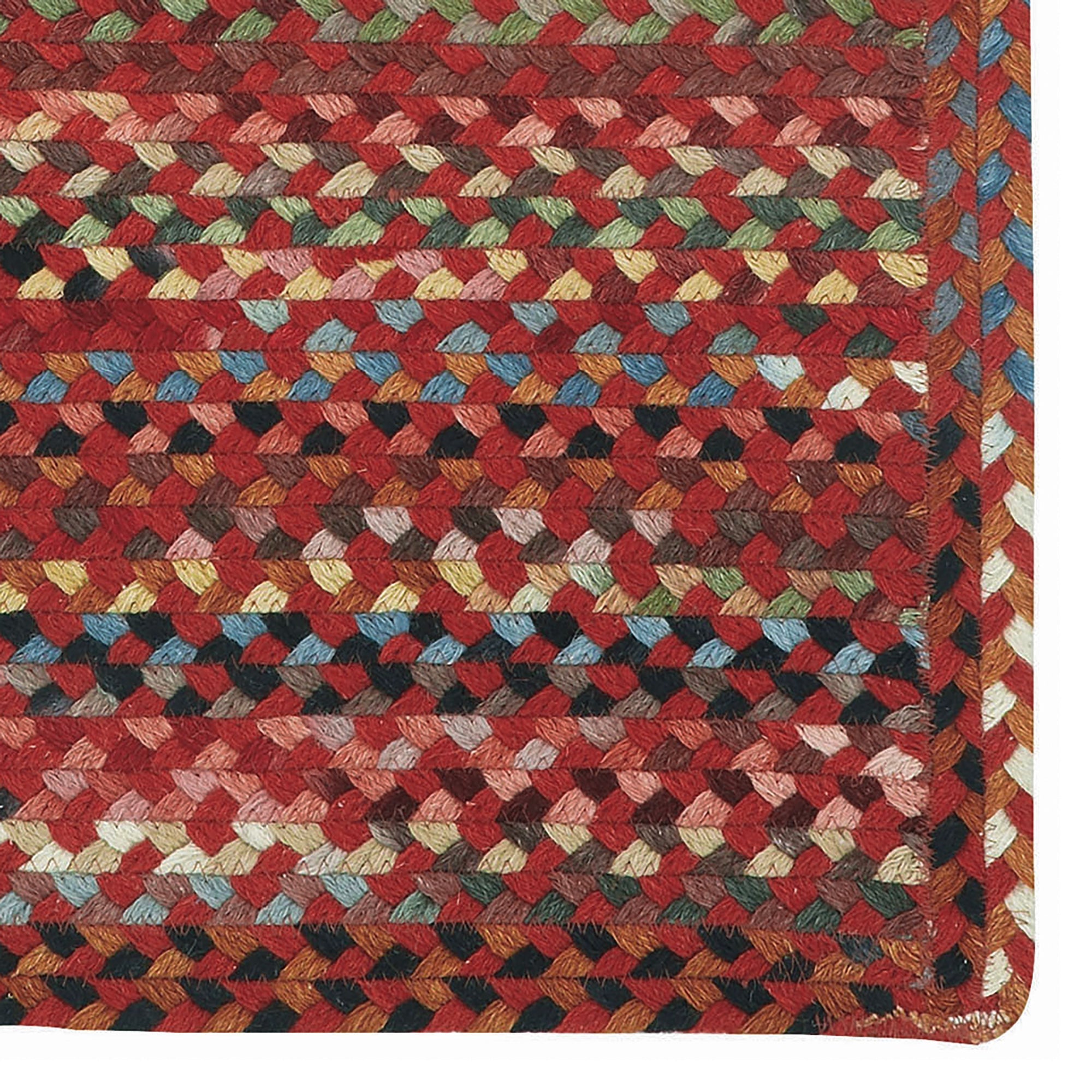 Plymouth Country Red Braided Rug Cross Sewn Rectangle image