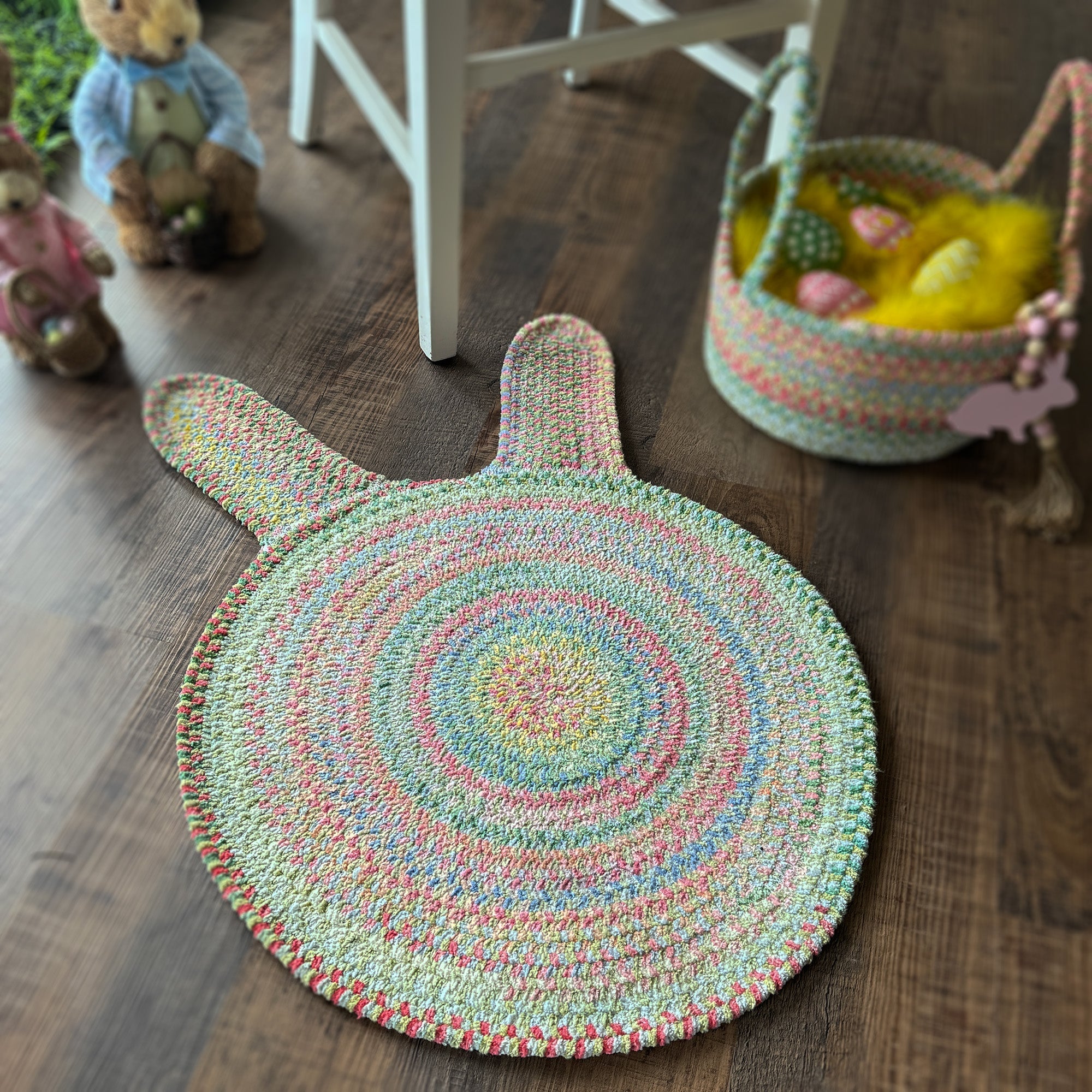 Happy Holidays-Easter Grass Braided Rug Round image
