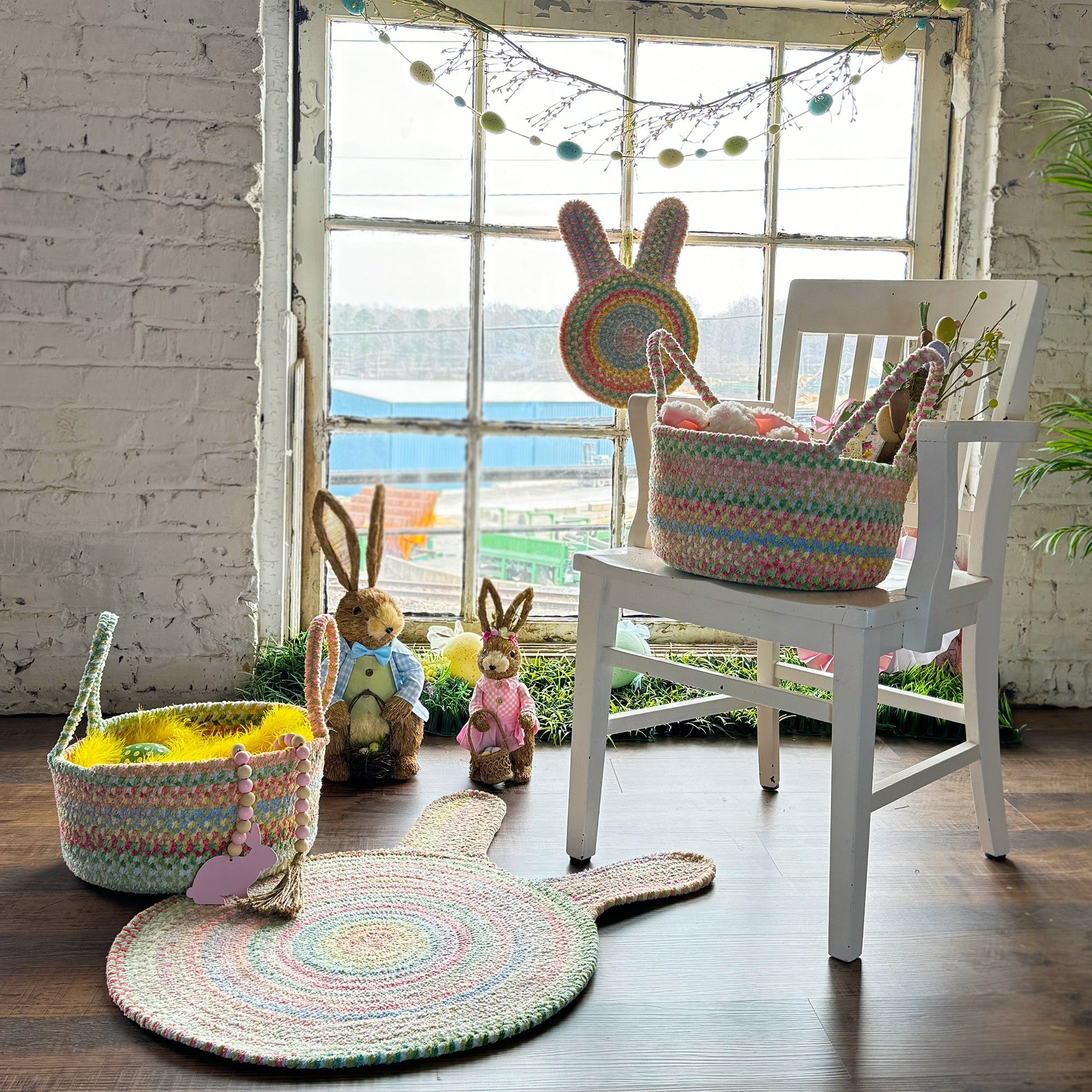 Happy Holidays-Easter Grass Braided Rug Round image