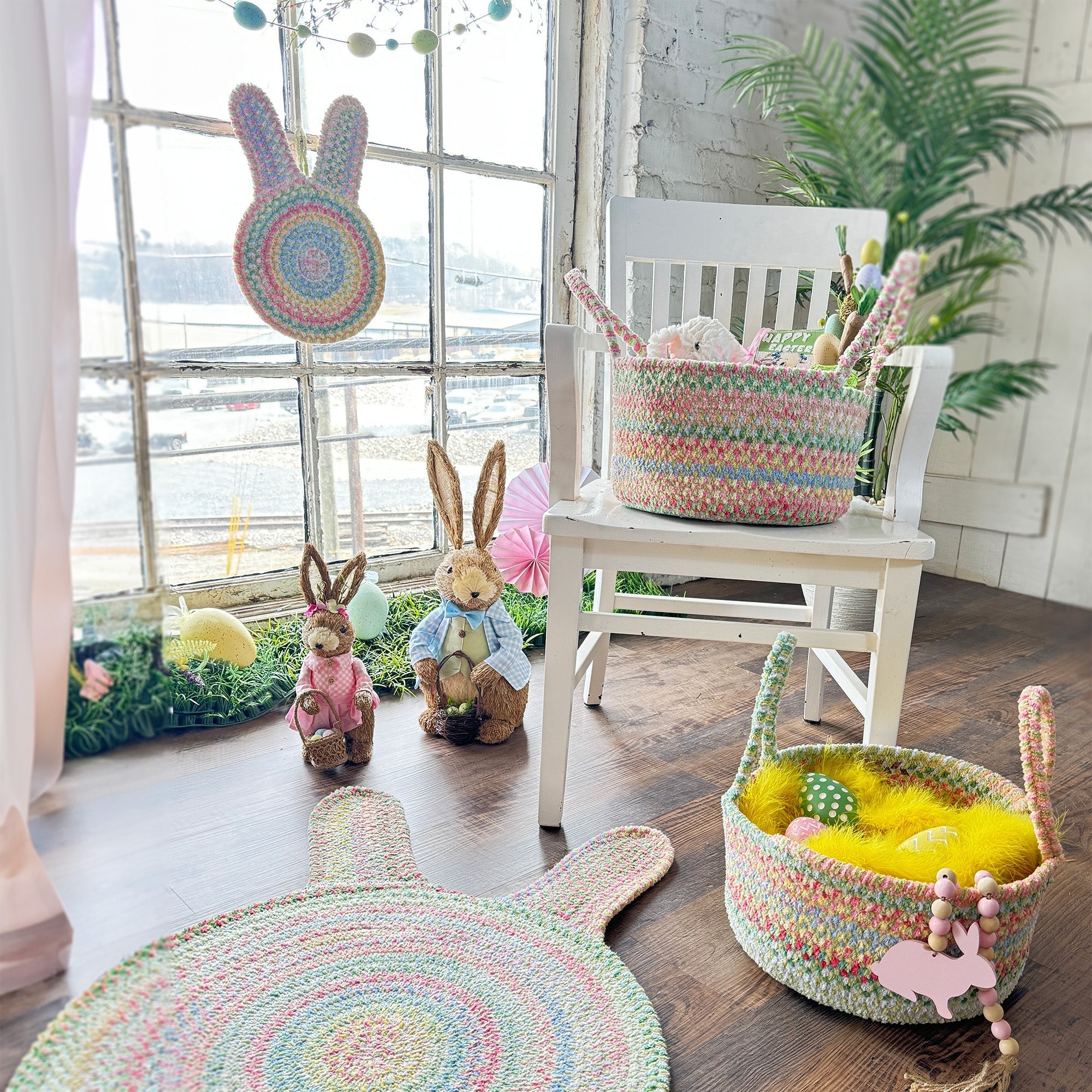 Happy Holidays-Easter Grass Braided Rug Round image
