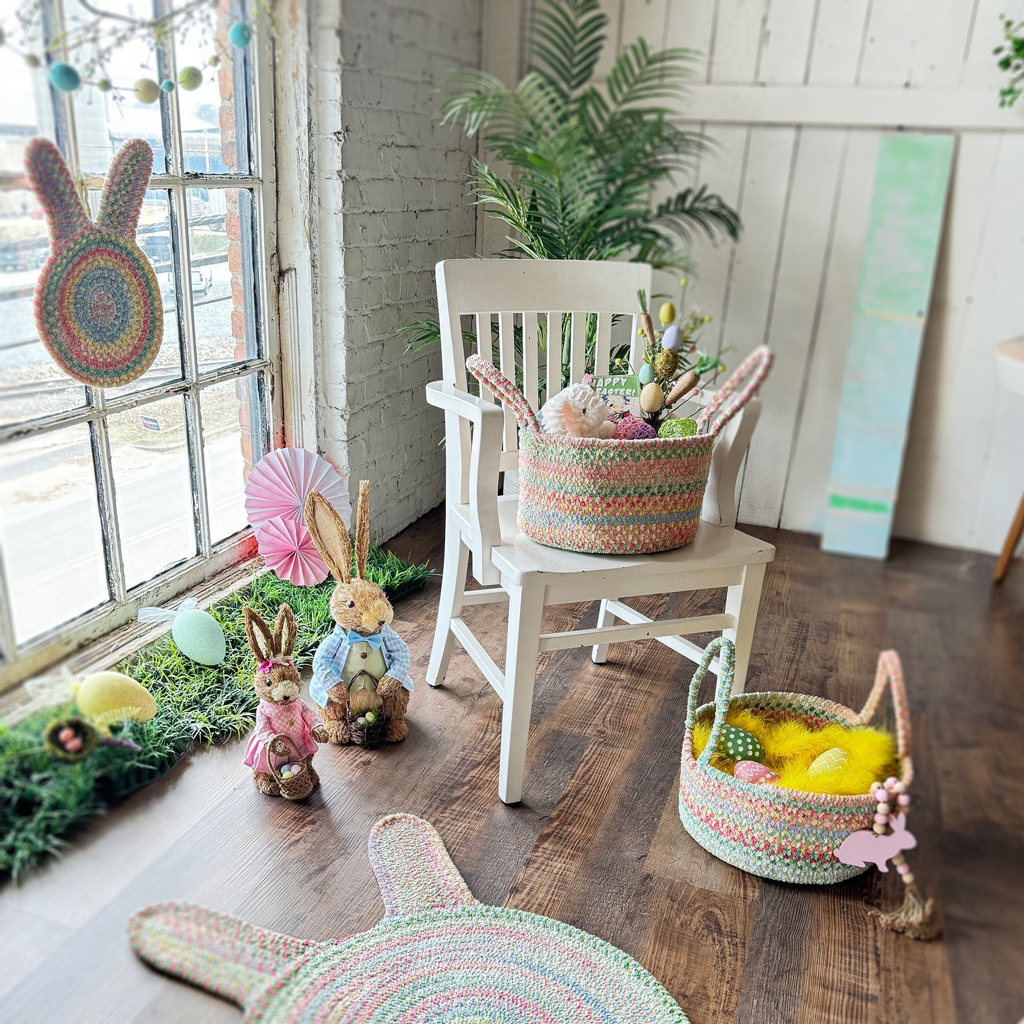 Happy Holidays-Easter Grass Braided Rug Round image