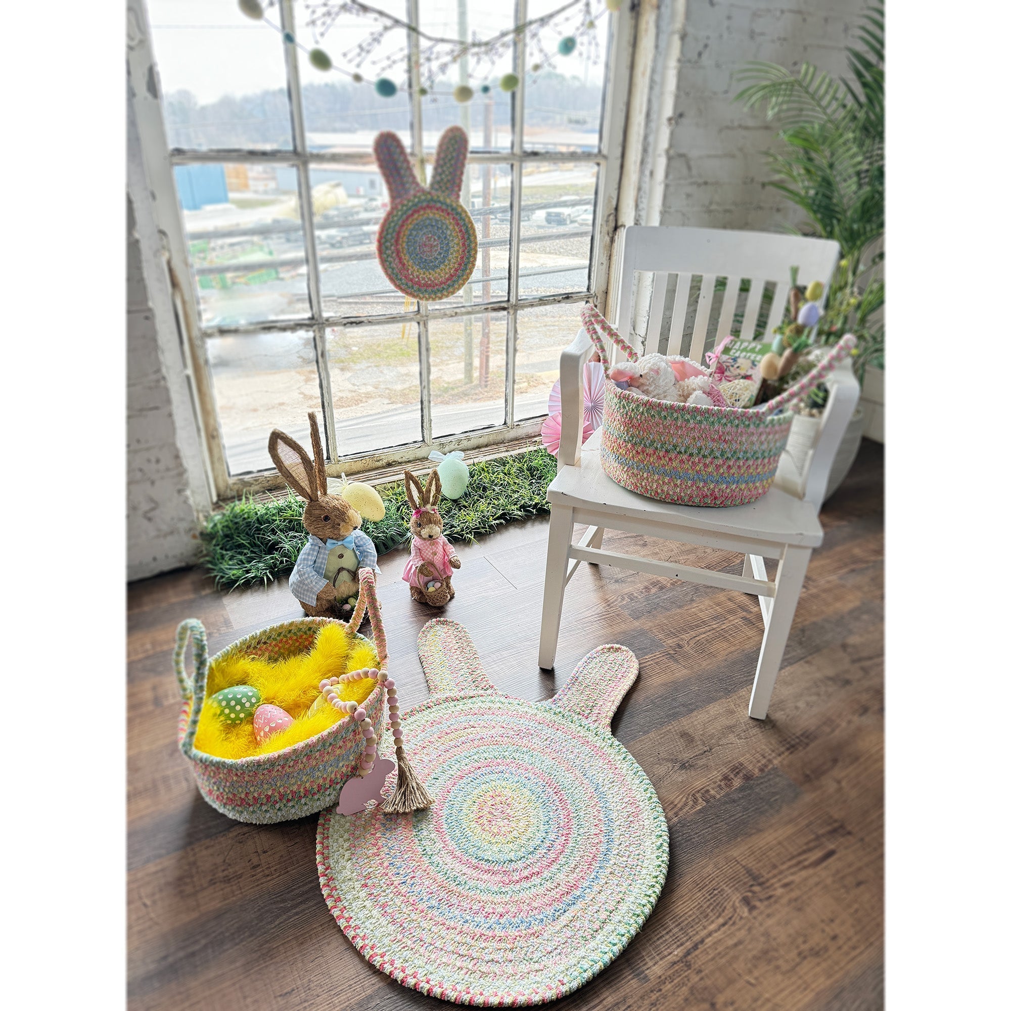 Happy Holidays-Easter Grass Braided Rug Round image