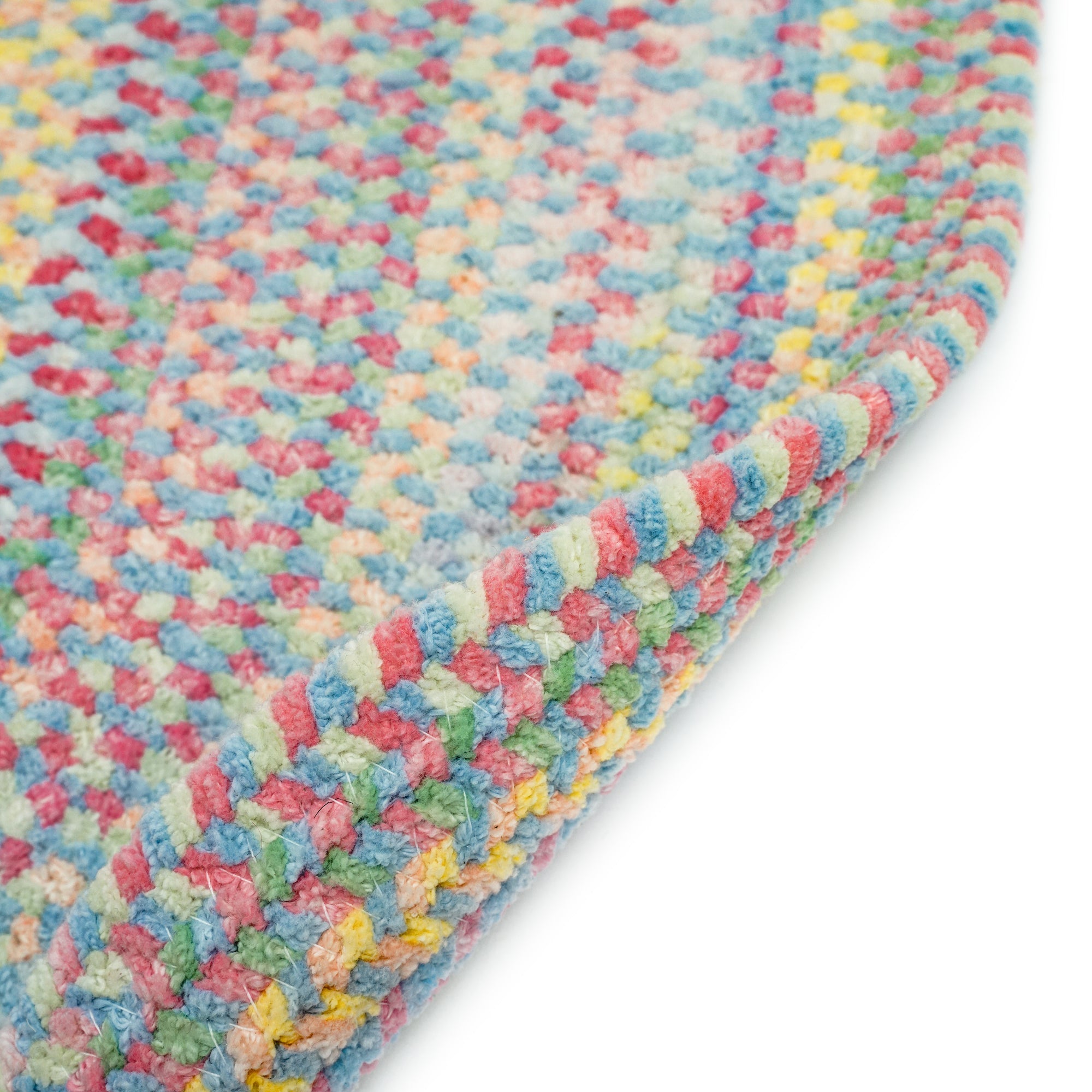 Cutting Garden Blue Bell Braided Rug Round image