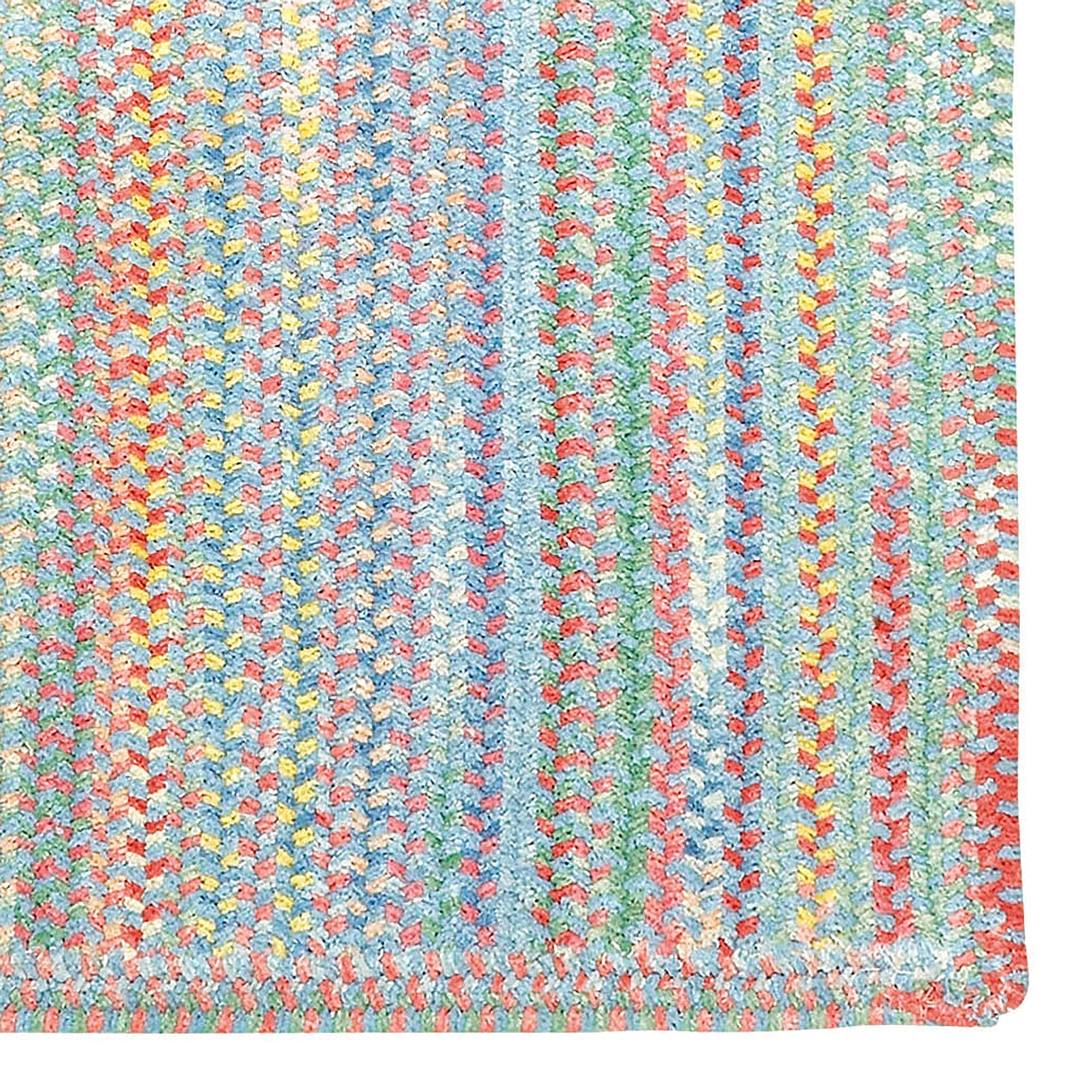 Cutting Garden Blue Bell Braided Rug Vertical Stripe Rectangle image