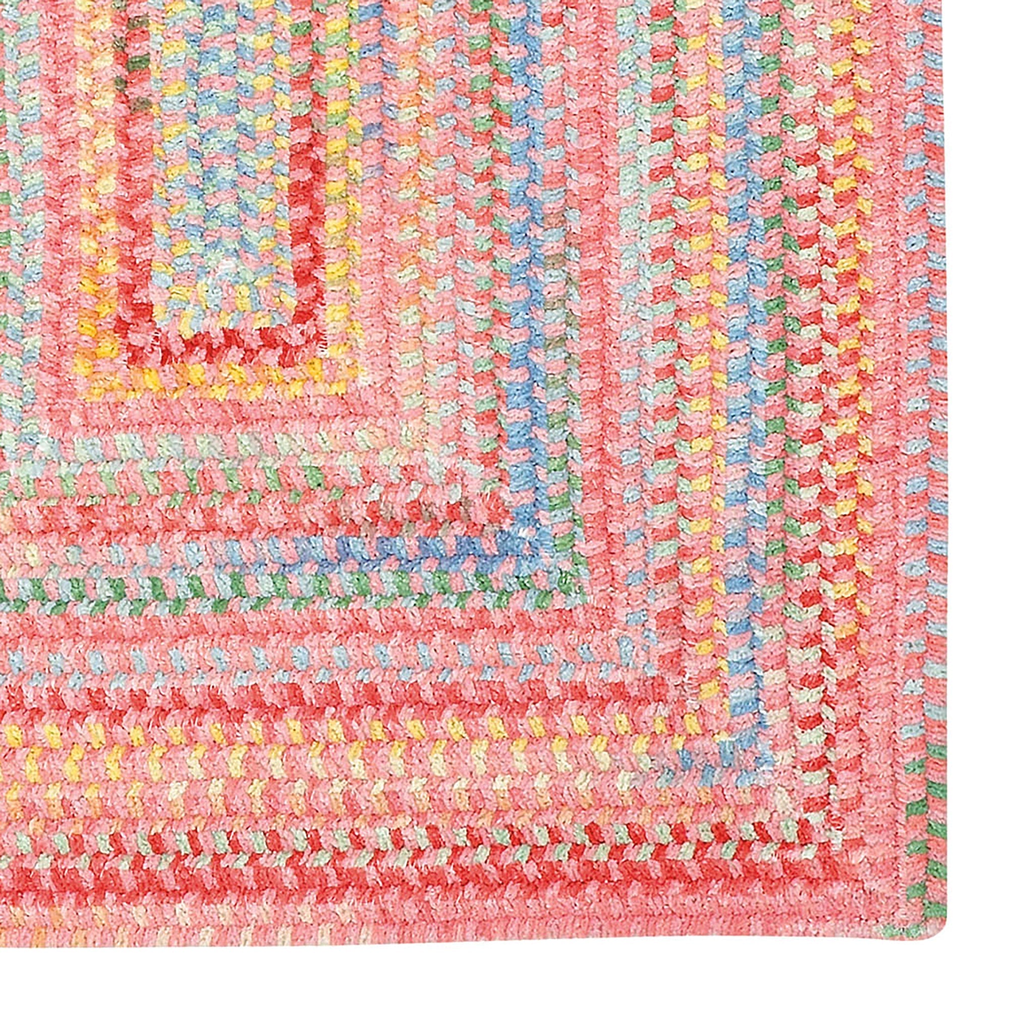 Cutting Garden Tea Rose Braided Rug Concentric Rectangle image