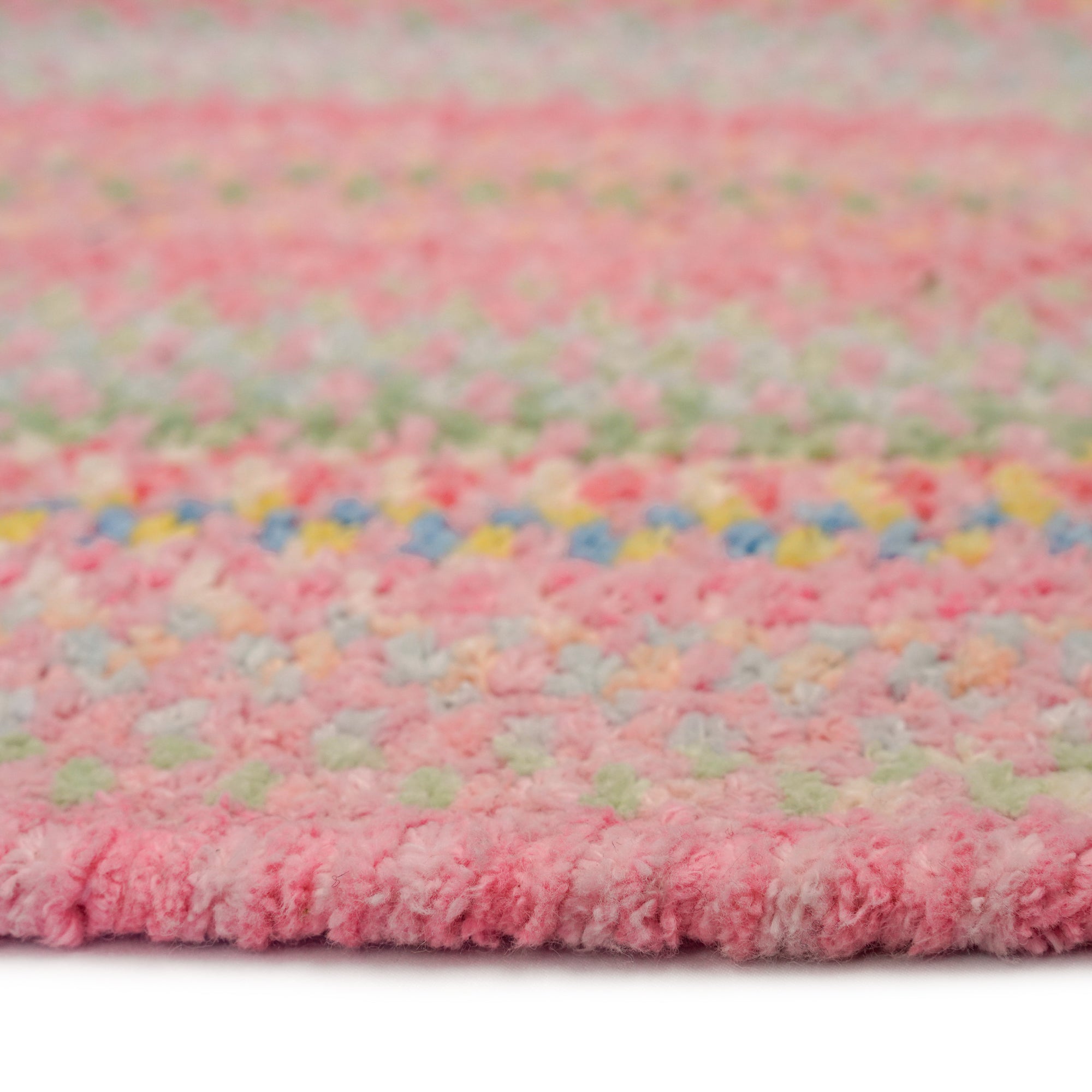 Cutting Garden Tea Rose Braided Rug Cross Sewn Rectangle image