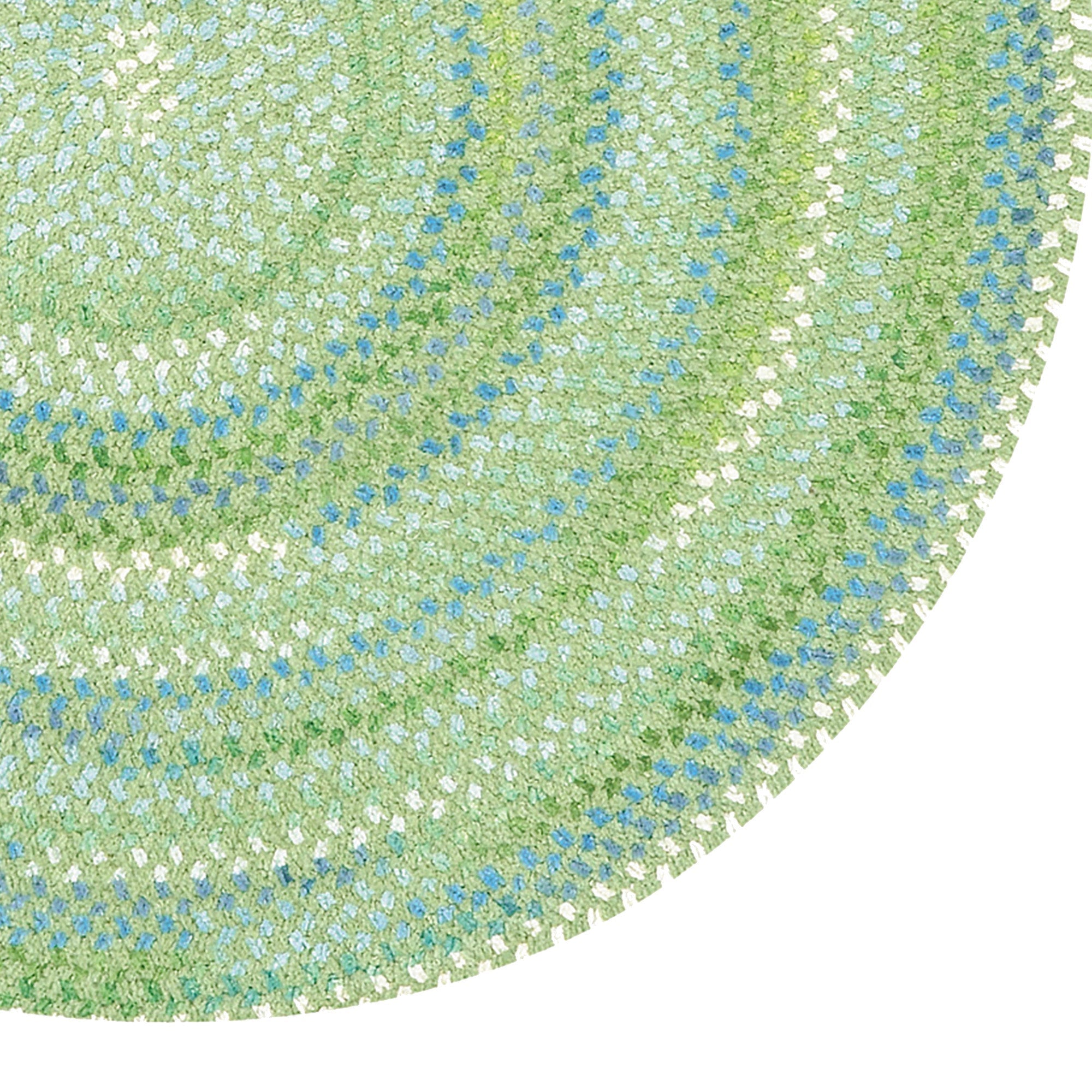 Sailor Boy Sea Monster Green Braided Rug Round image