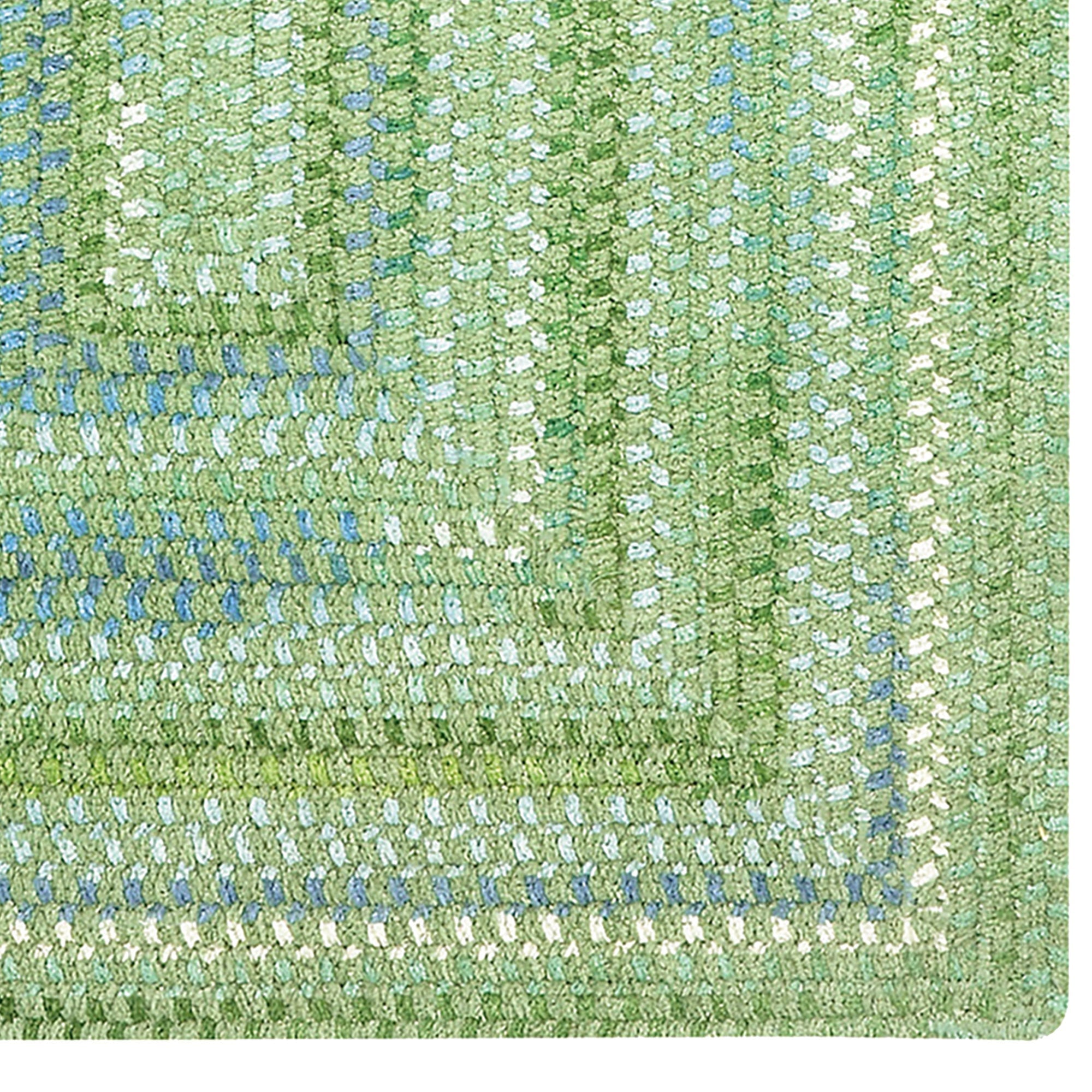 Sailor Boy Sea Monster Green Braided Rug Concentric Rectangle image