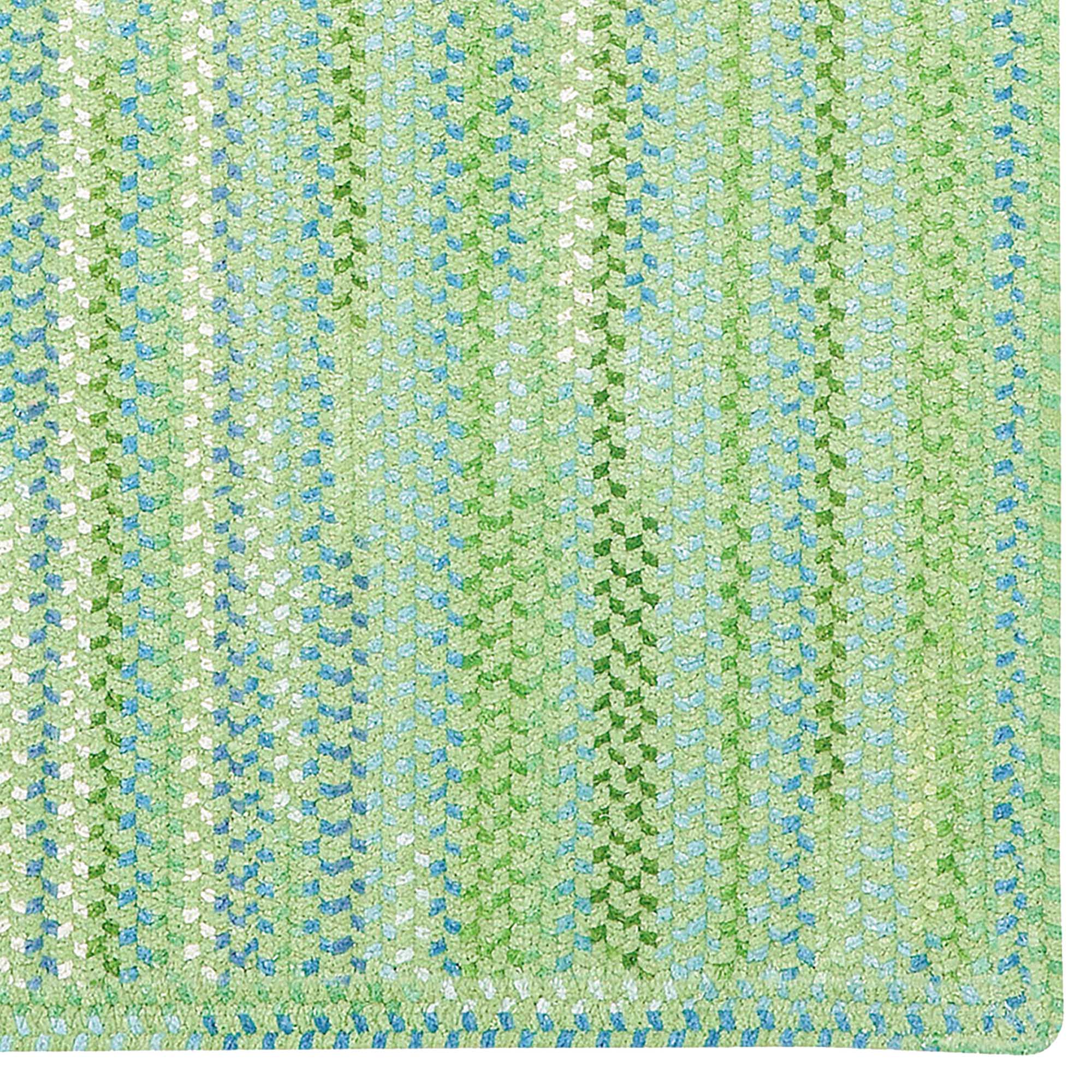 Sailor Boy Sea Monster Green Braided Rug Vertical Stripe Rectangle image