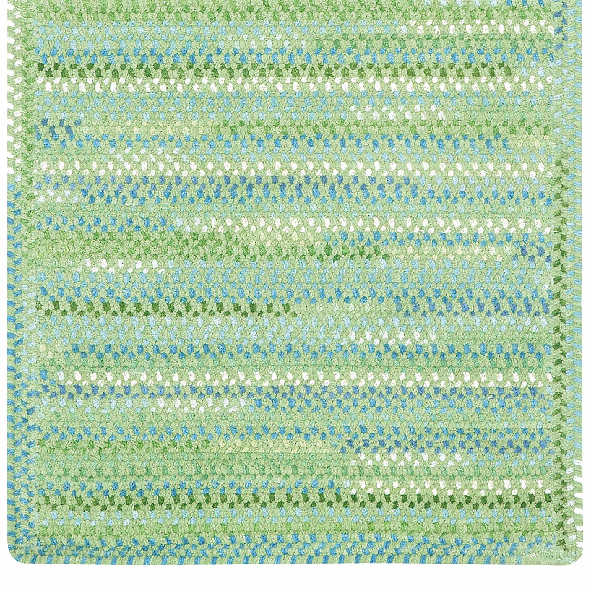 Sailor Boy Sea Monster Green Braided Rug Cross Sewn Rectangle image
