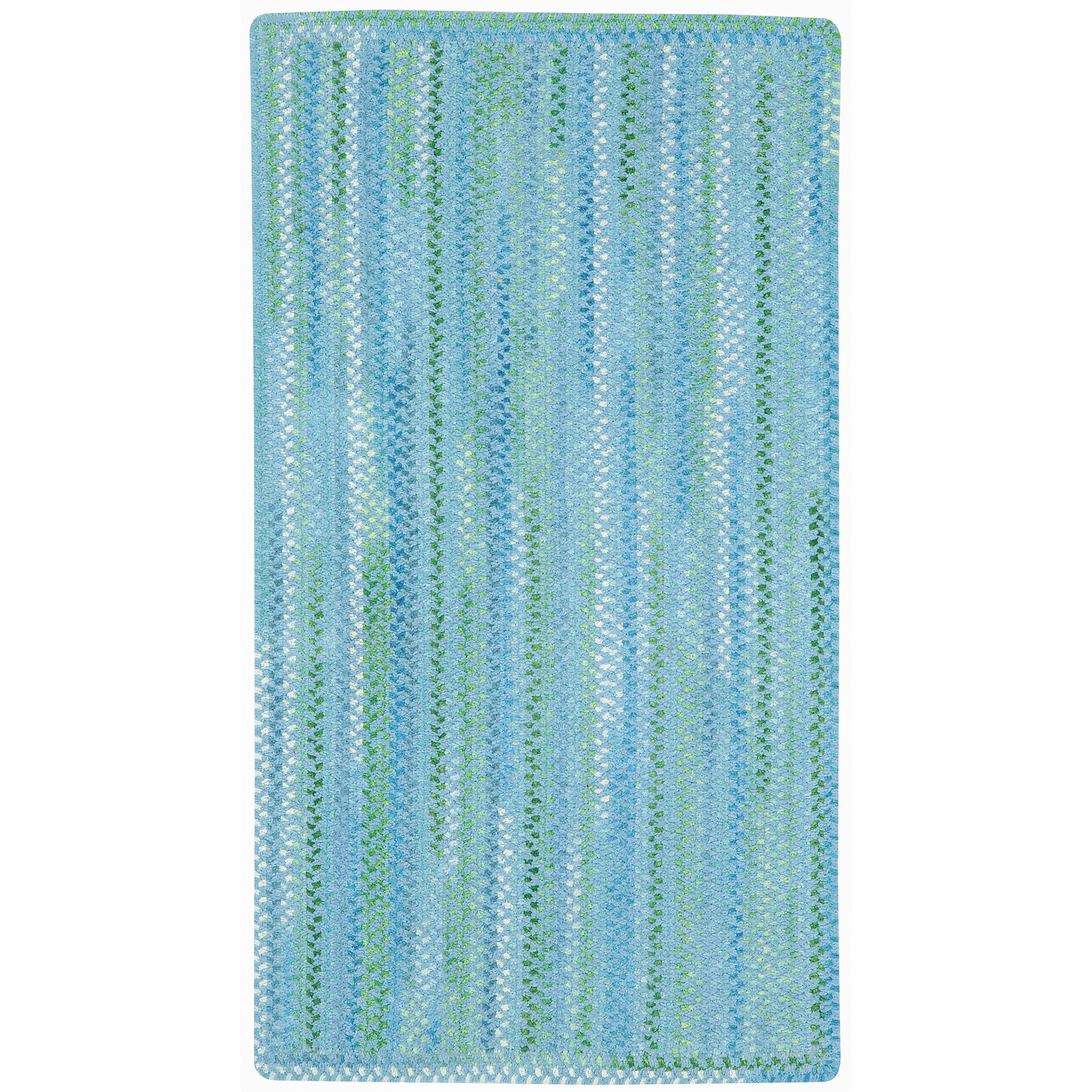 Sailor Boy Deep Blue Sea Braided Rug Vertical Stripe Rectangle image