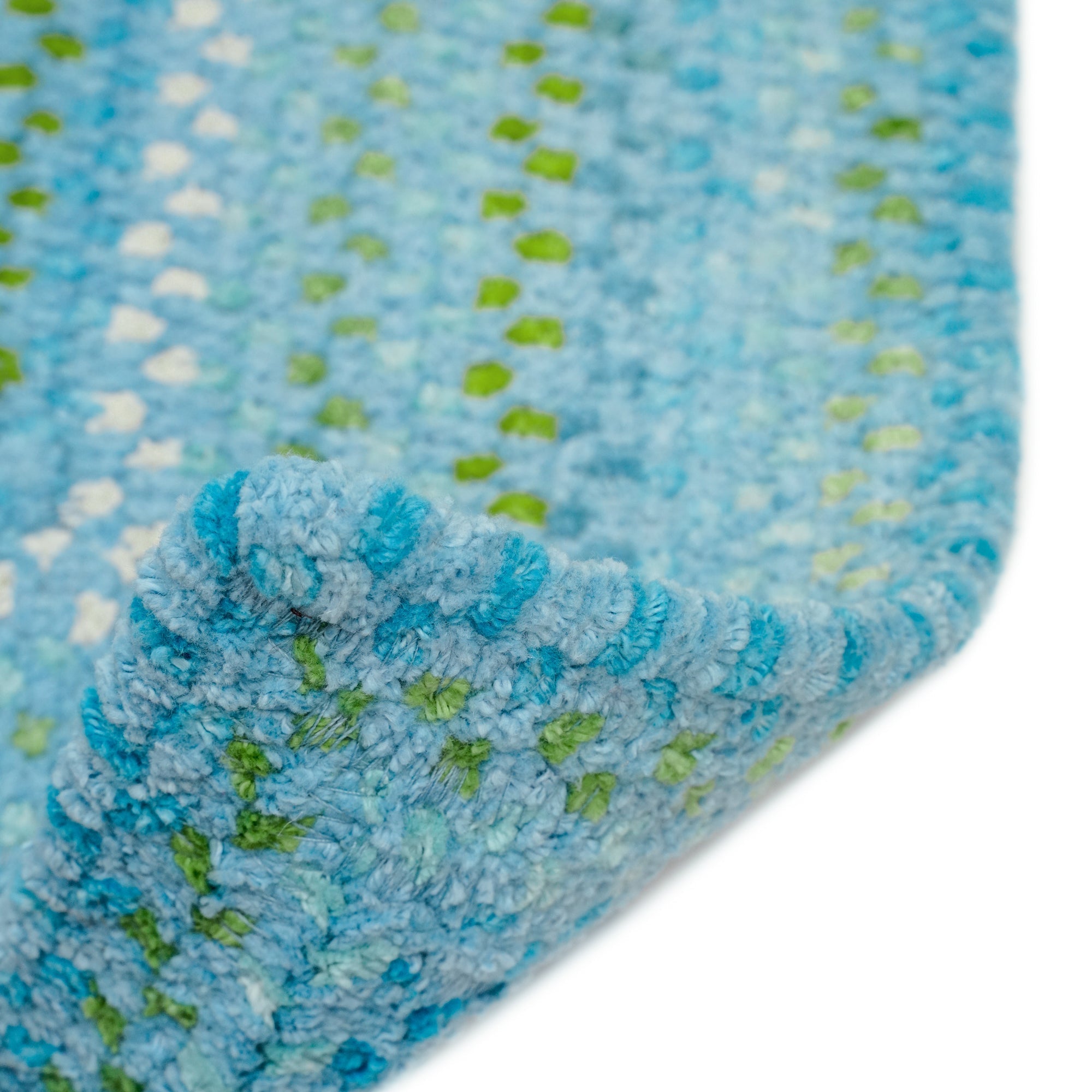 Sailor Boy Deep Blue Sea Braided Rug Vertical Stripe Rectangle image